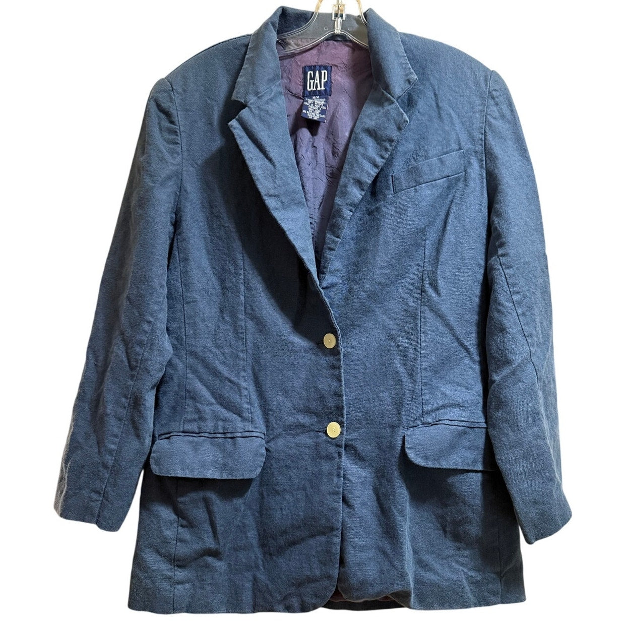 Vintage GAP Blazer - Linen & Cotton Blend - Blue