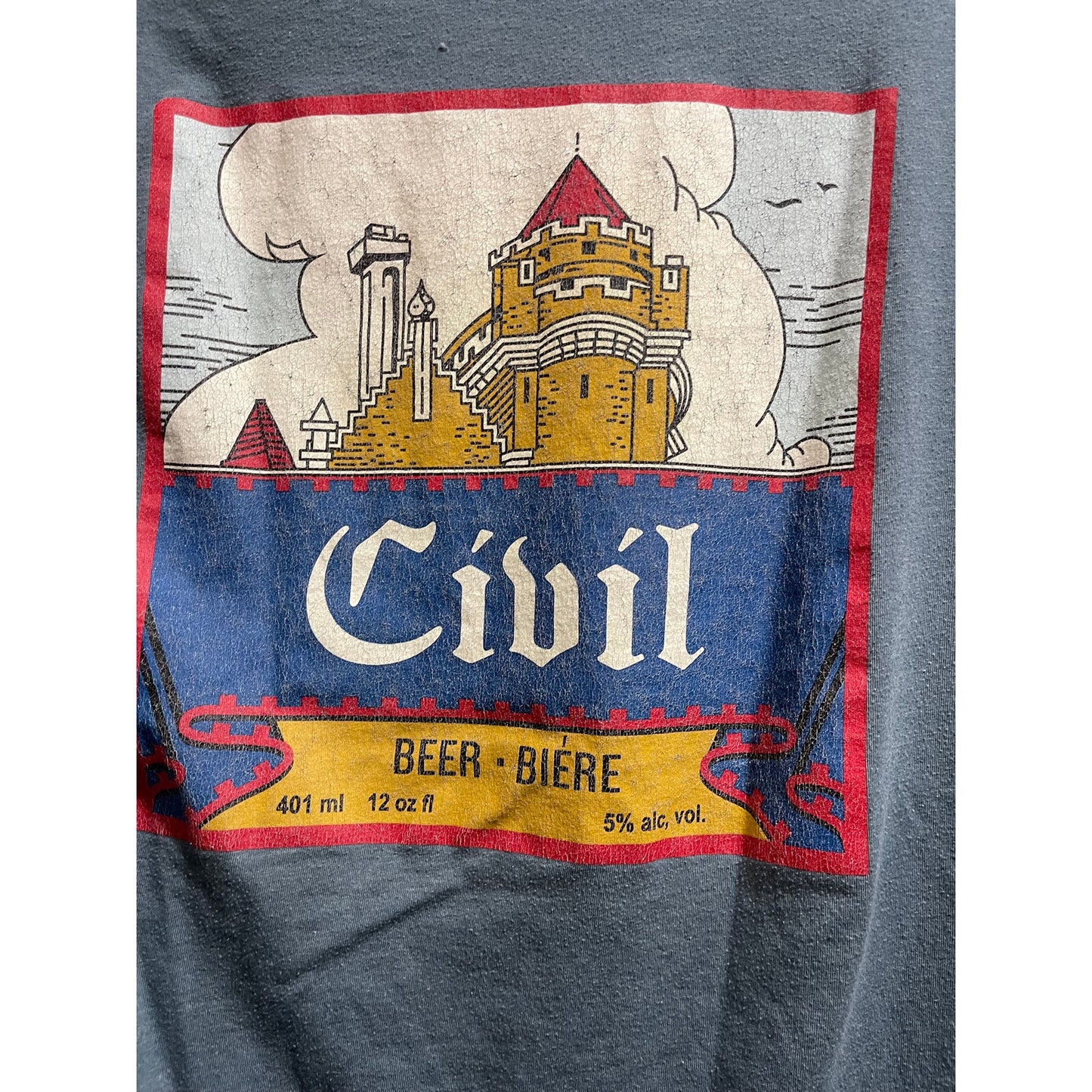 Vintage German Civil Beer T-Shirt - Men's Small - Casual, Summer Germany