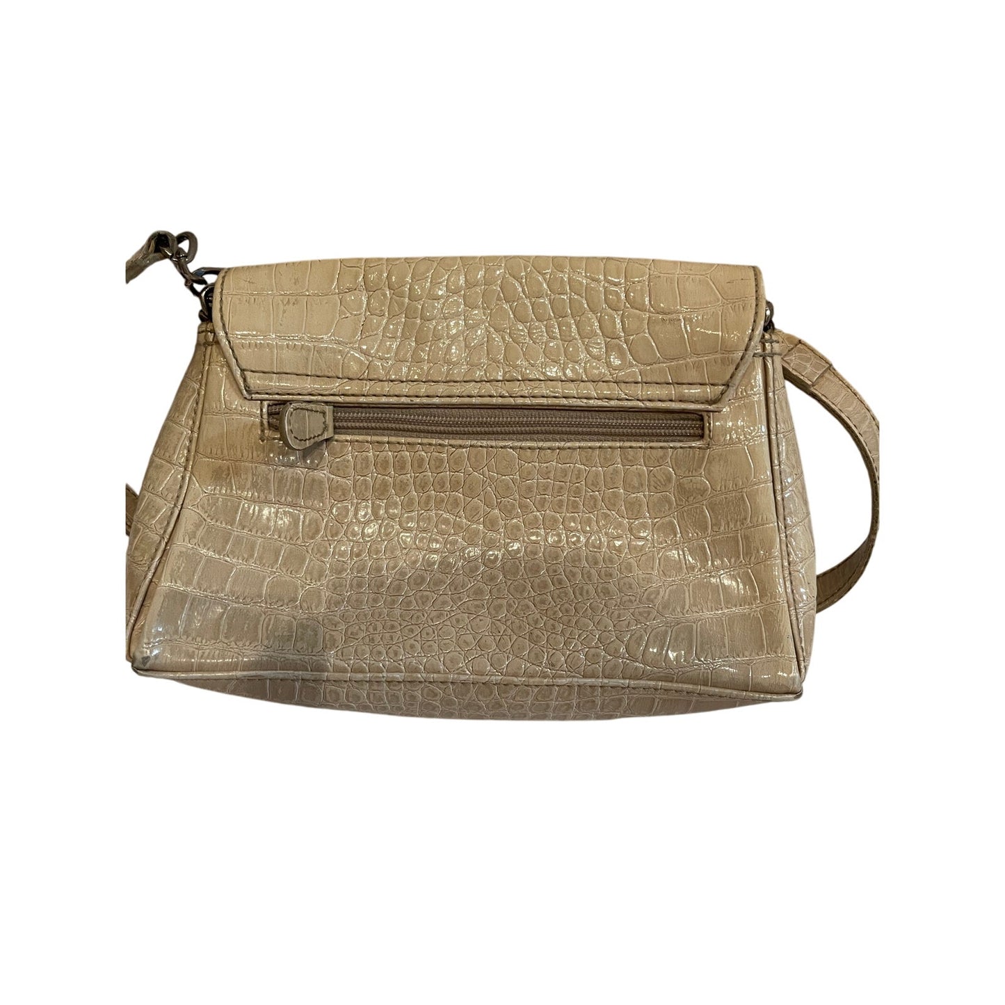Liz Claiborne Small Off-White Faux Crocodile Skin Shoulder Purse Y2K