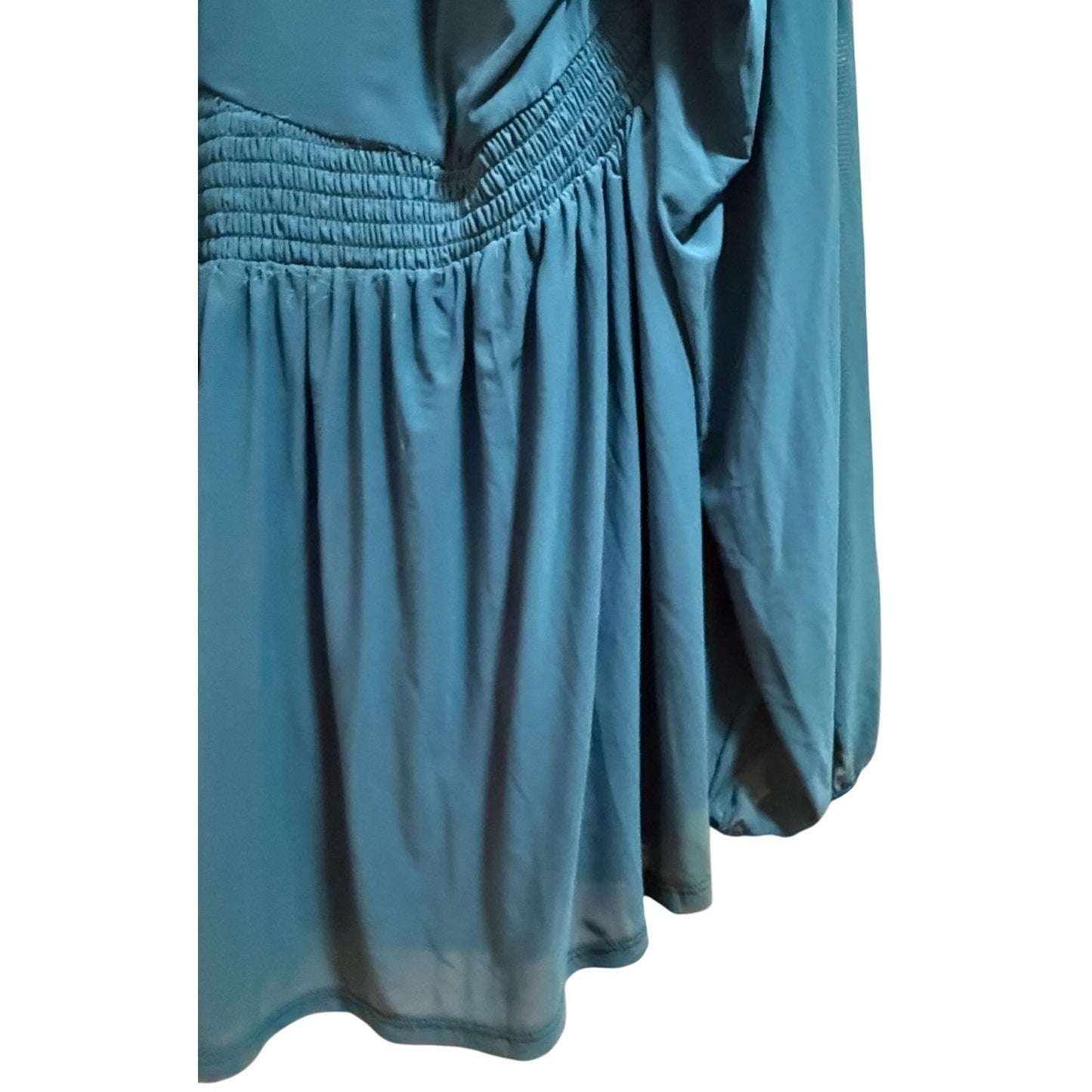 Torrid Teal Green / Blue Stretch Long Sleeve Blouse - Size 1 (Large)