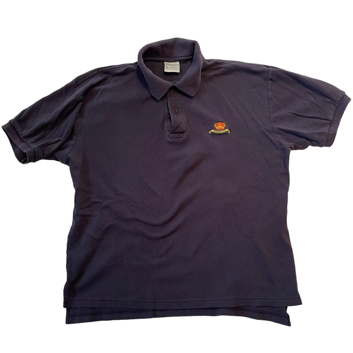 Vintage Trimingham's Bermuda 100% Cotton Medium Blue Polo Shirt
