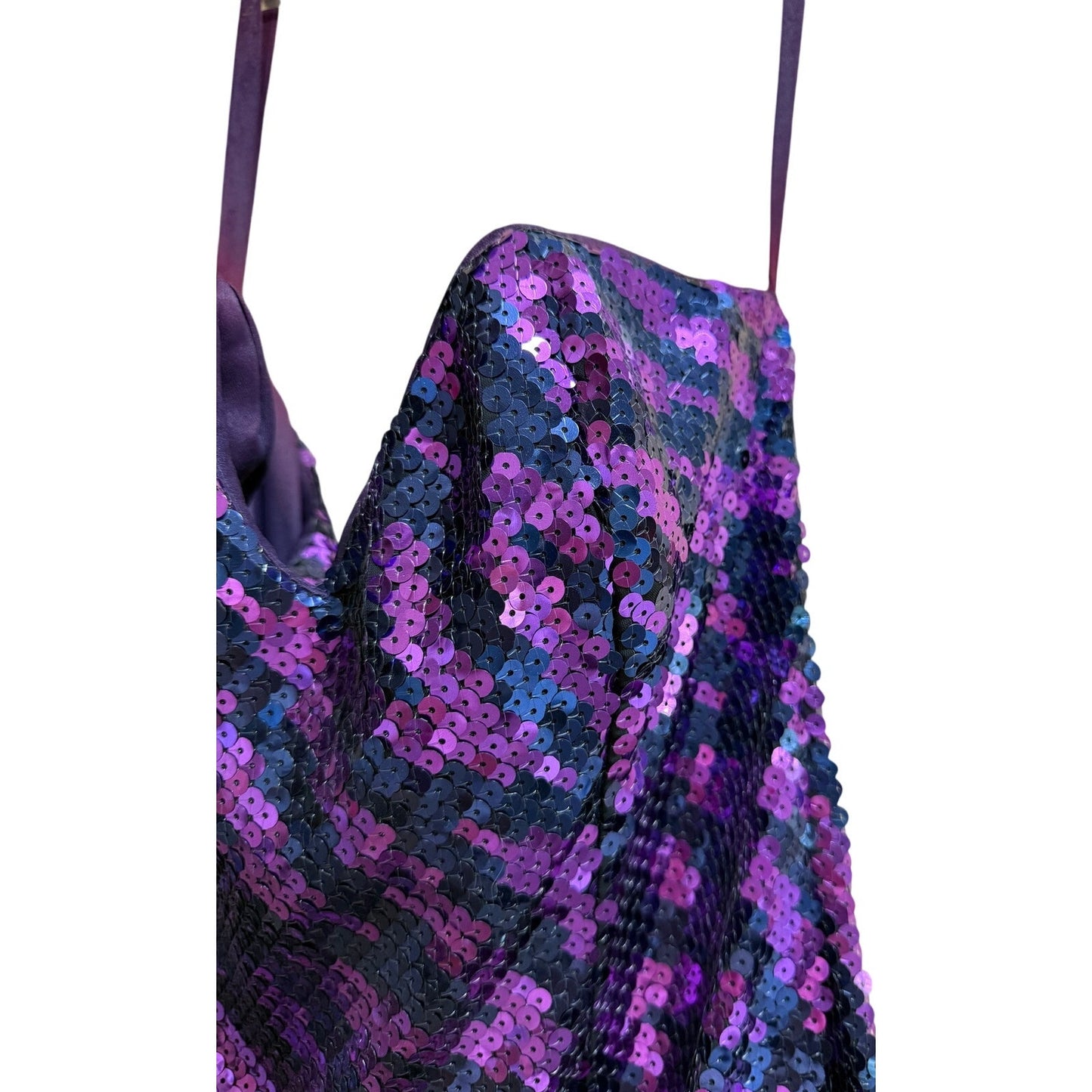 Alyce Designs Size 10 Purple & Black Sequined Sleeveless Dress