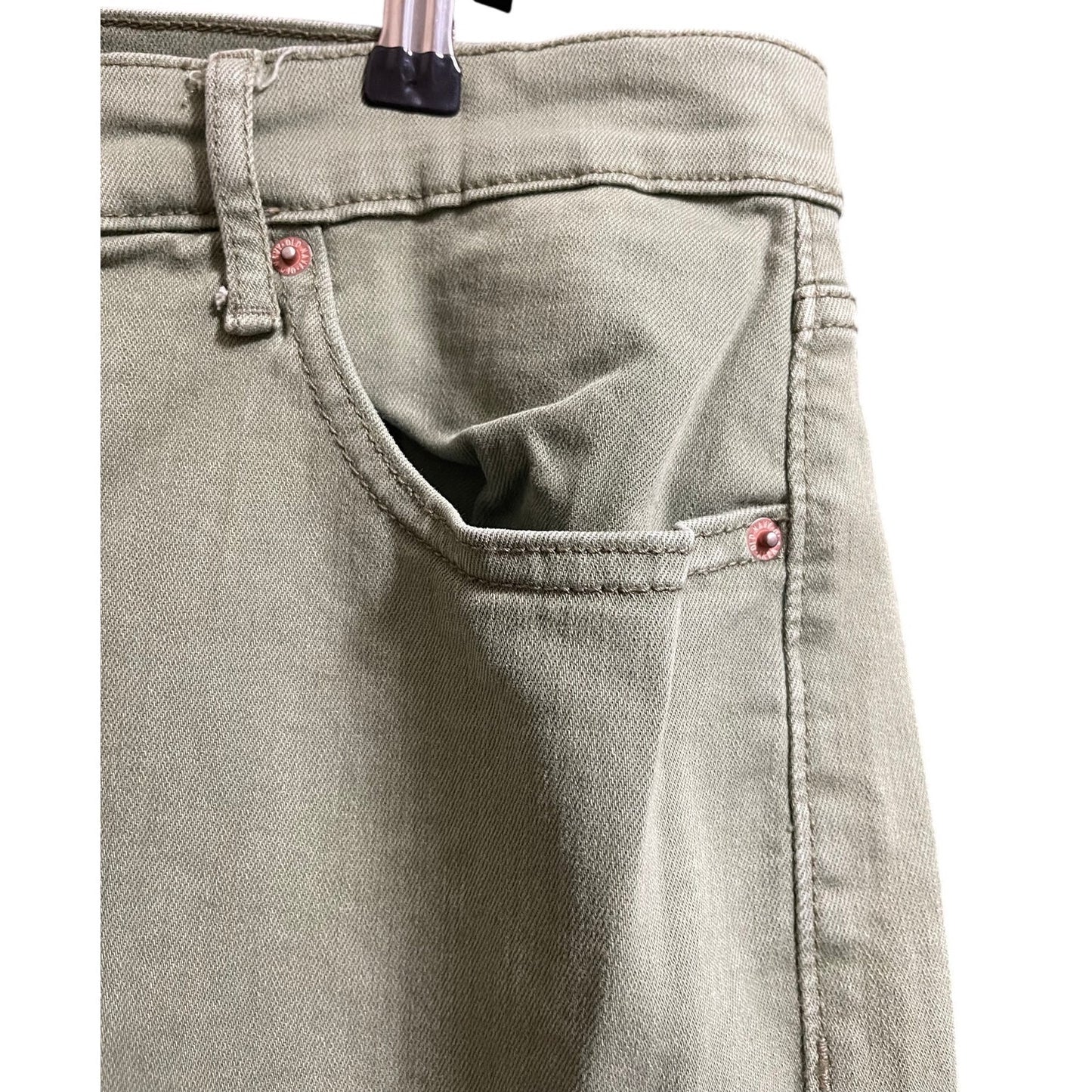 Old Navy Perfect Straight Size 16 Green Denim Jeans Frayed Hem