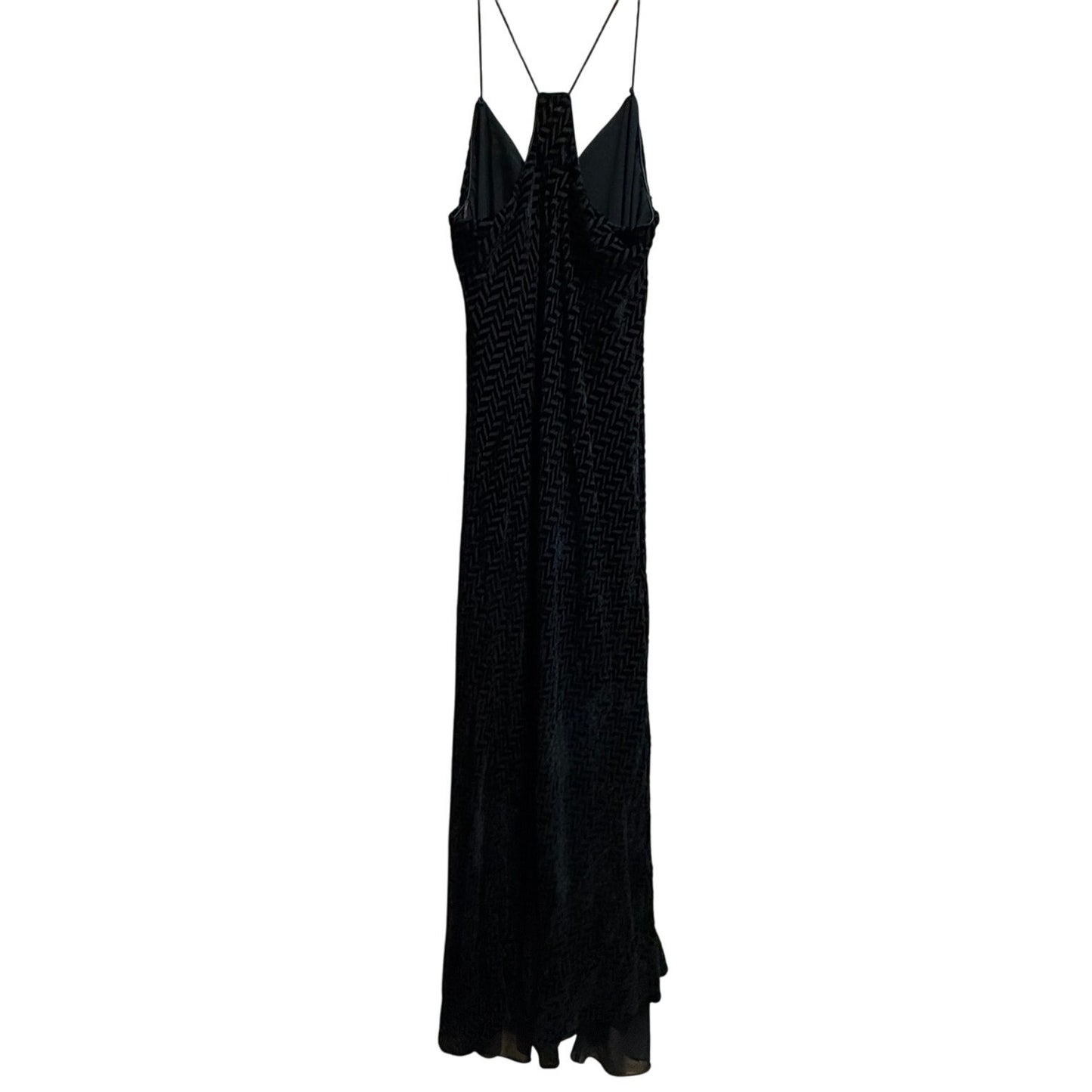Emanuel Ungaro Black Strapless Maxi Dress - Velvet Accents - Size 12 / 46