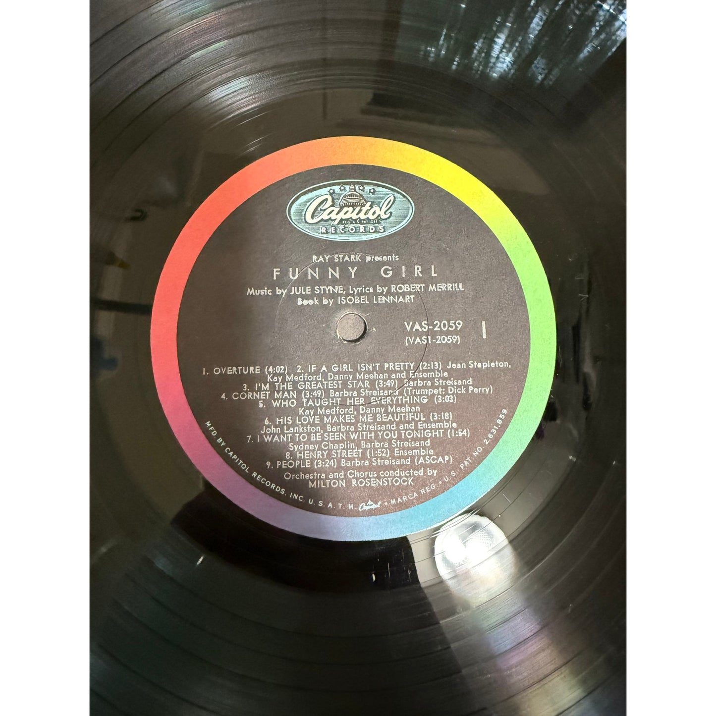 Funny Girl Original Broadway Cast Barbara Streisand 1964 LP 12" Vinyl VG+