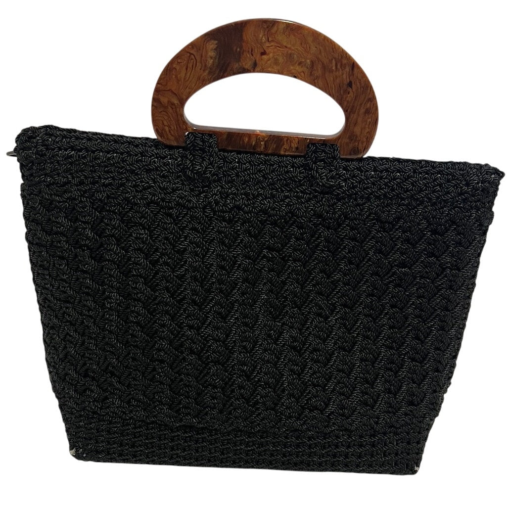 Vintage Christian Livingston Black Crochet Handbag / Purse