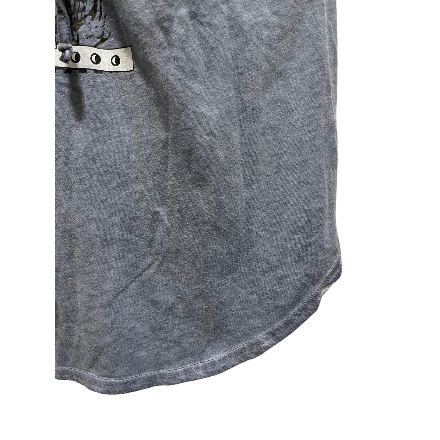 Almost Famous Blue Graphic T-Shirt - Tie Front - Size Large