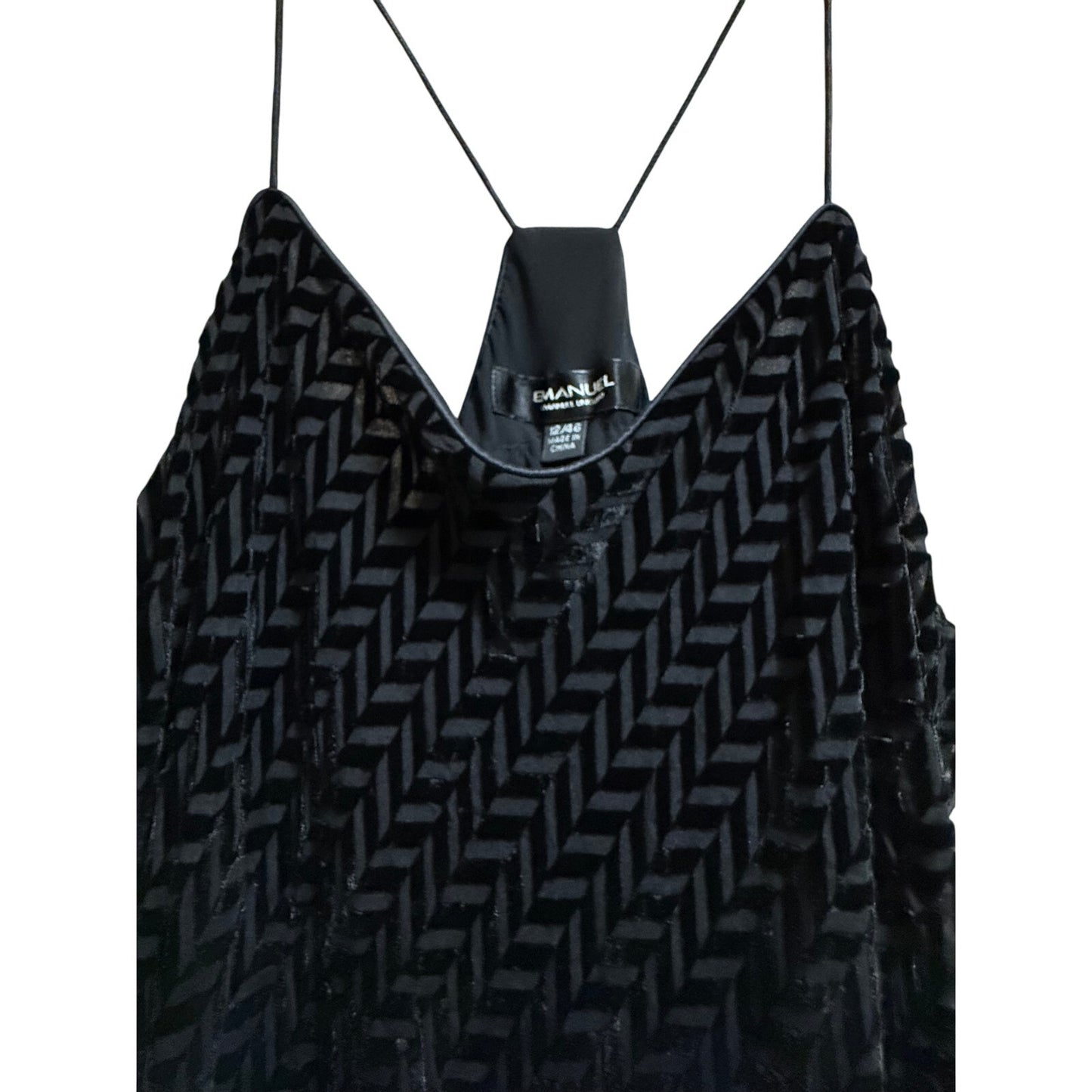 Emanuel Ungaro Black Strapless Maxi Dress - Velvet Accents - Size 12 / 46