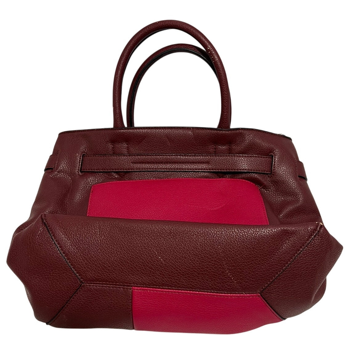 Reed Leather Purse - Red and Burgundy - Top Handle