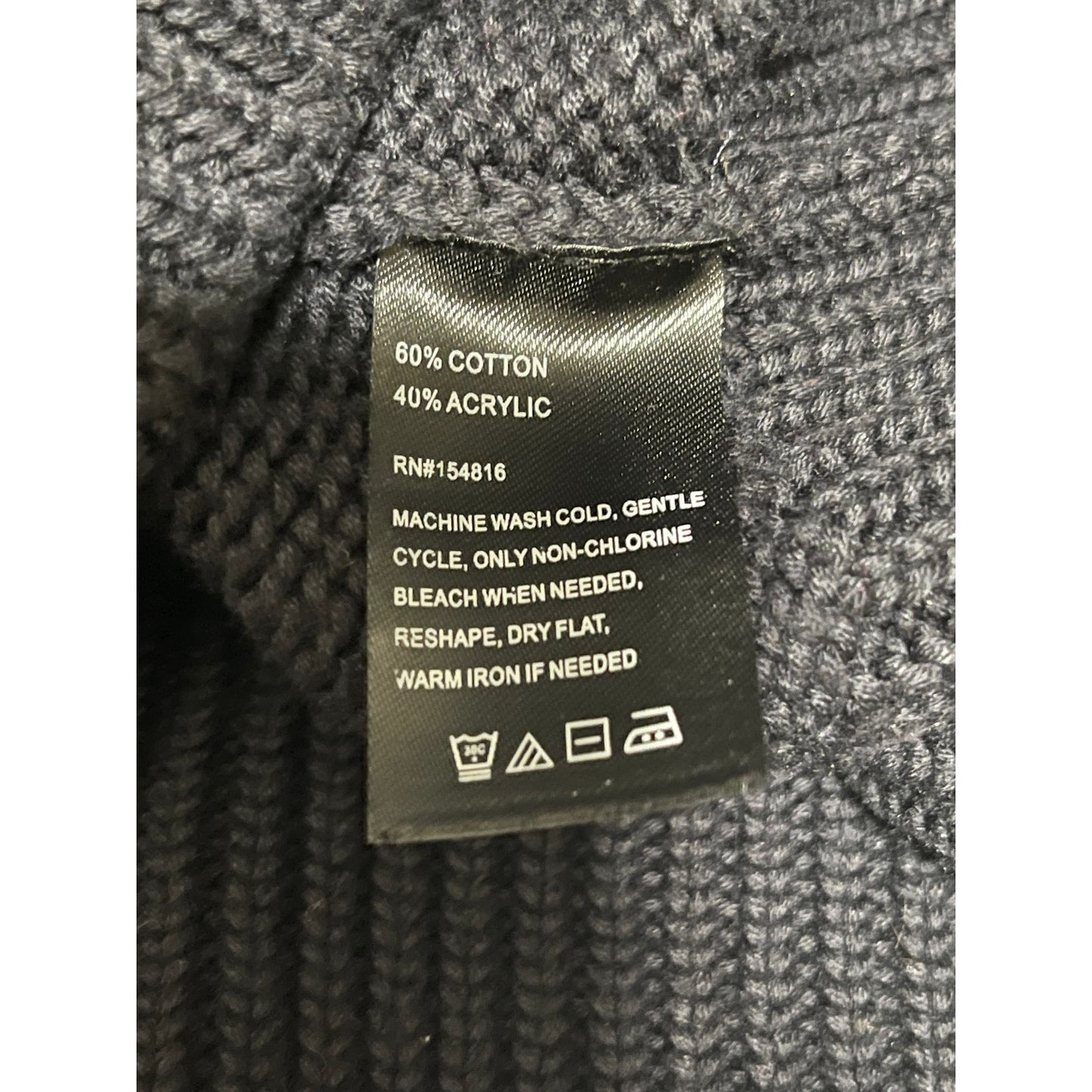 Cable Stitch Black and Brown Long Sleeve Knit Sweater Size Large