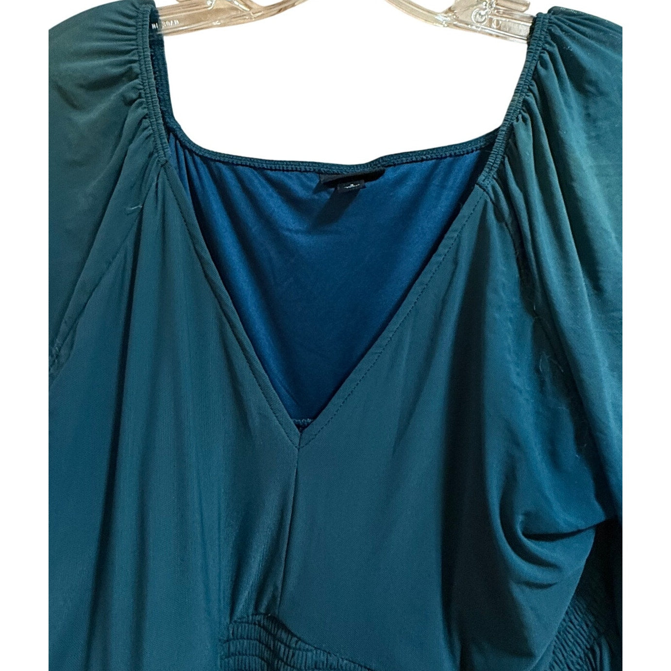Torrid Teal Green / Blue Stretch Long Sleeve Blouse - Size 1 (Large)
