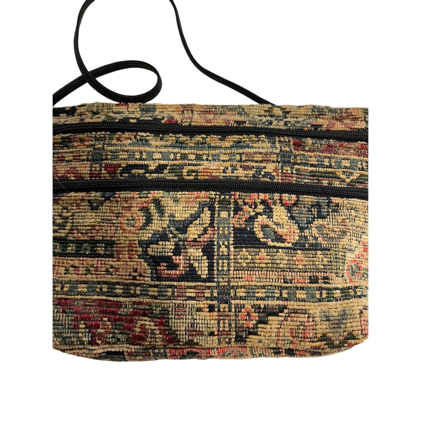 Vintage Carpet Bag Purse - Shoulder - Crossbody - Zipper Closure