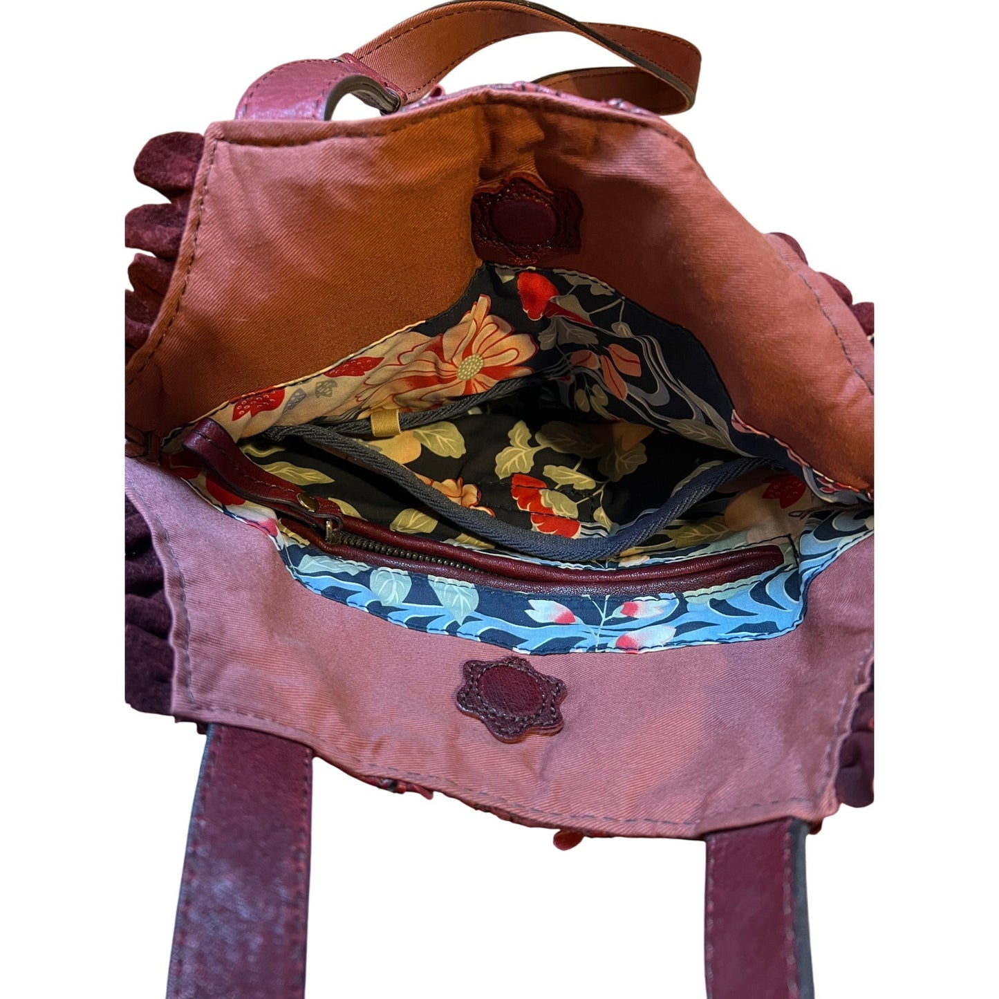 Lucky Brand Brick Red Distressed Lamb Leather Shoulder Bag