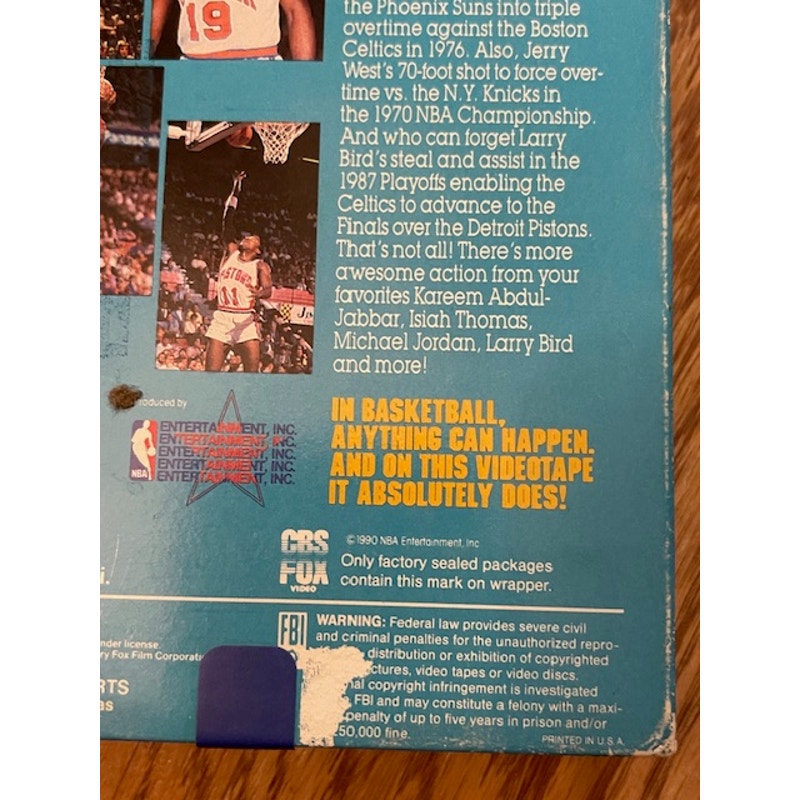 Vintage 1990 NBA Awesome Endings VHS Tape - Jordan, Bird, Abdul-Jabbar