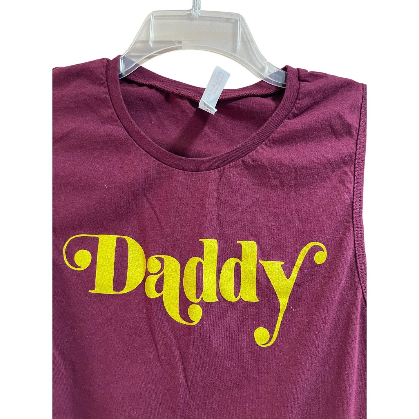 St. Vincent Size Large Burgundy Graphic Print Tank Top - "Daddy"