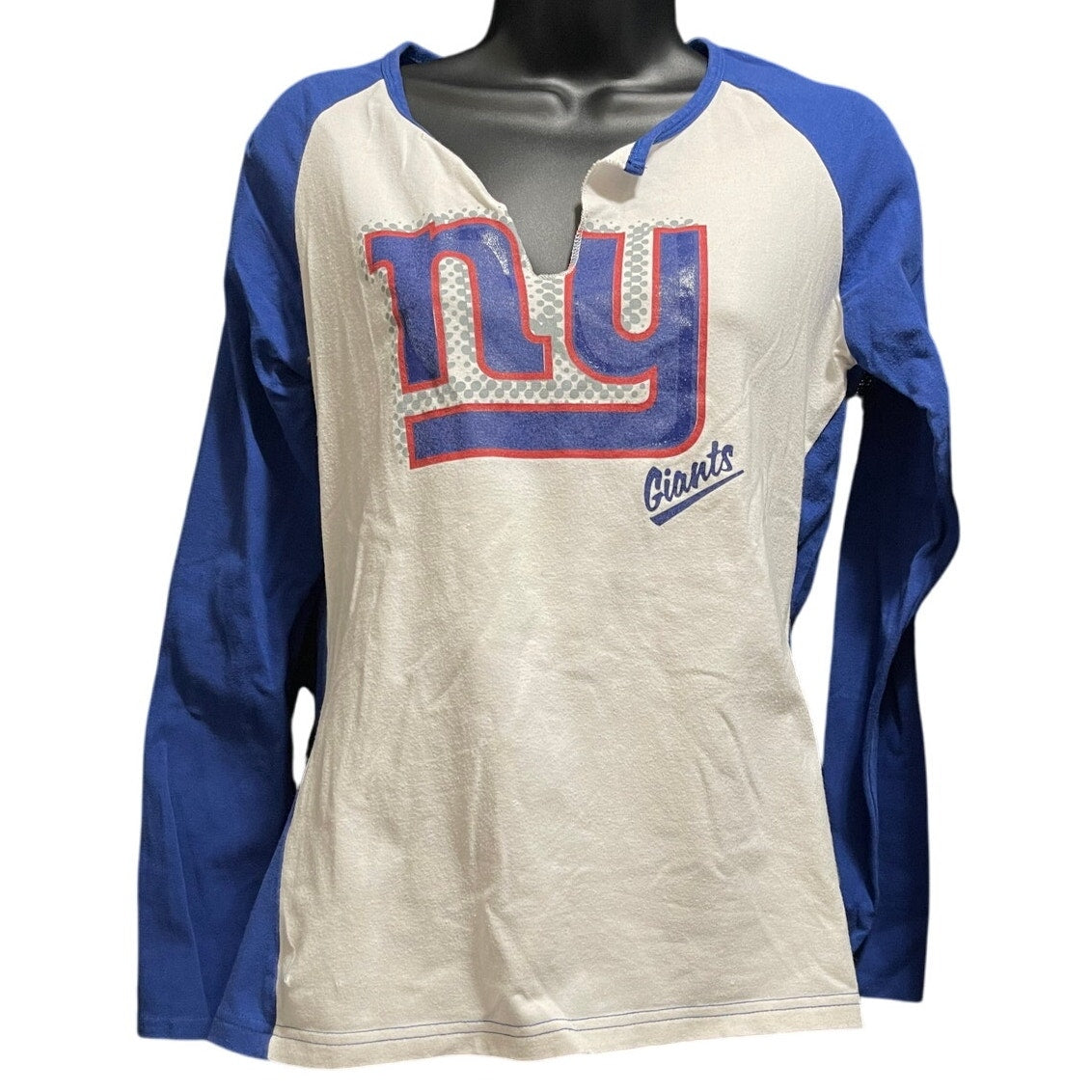 Reebok New York Giants White & Blue Long Sleeve T-Shirt