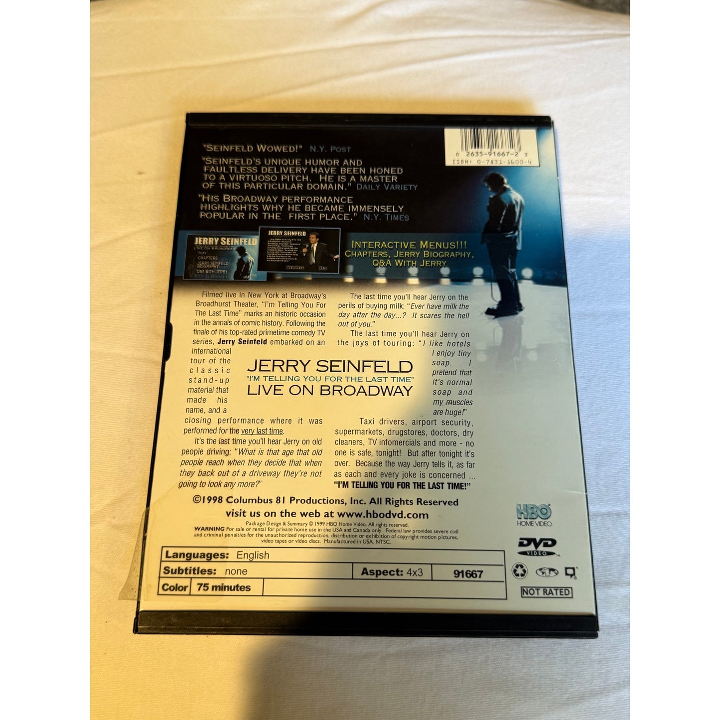 Jerry Seinfeld Live on Broadway: I'm Telling You for the Last Time