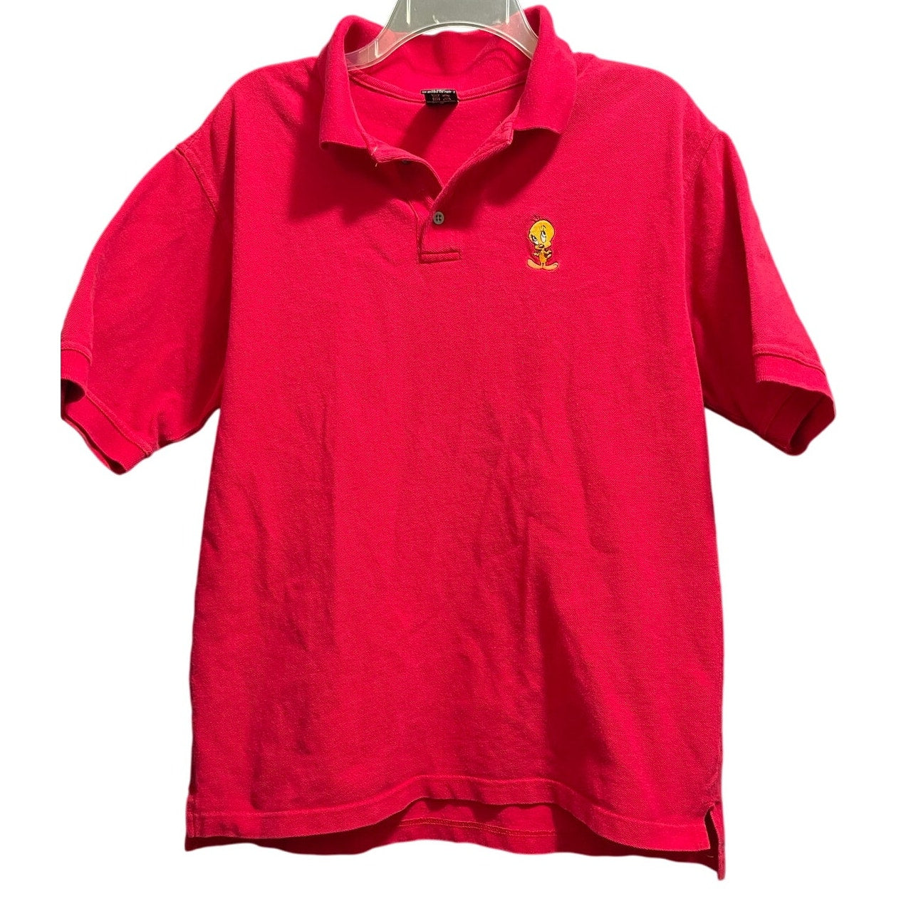 Vintage 90's Looney Tunes Tweety Bird Embroidered Polo Shirt - Medium