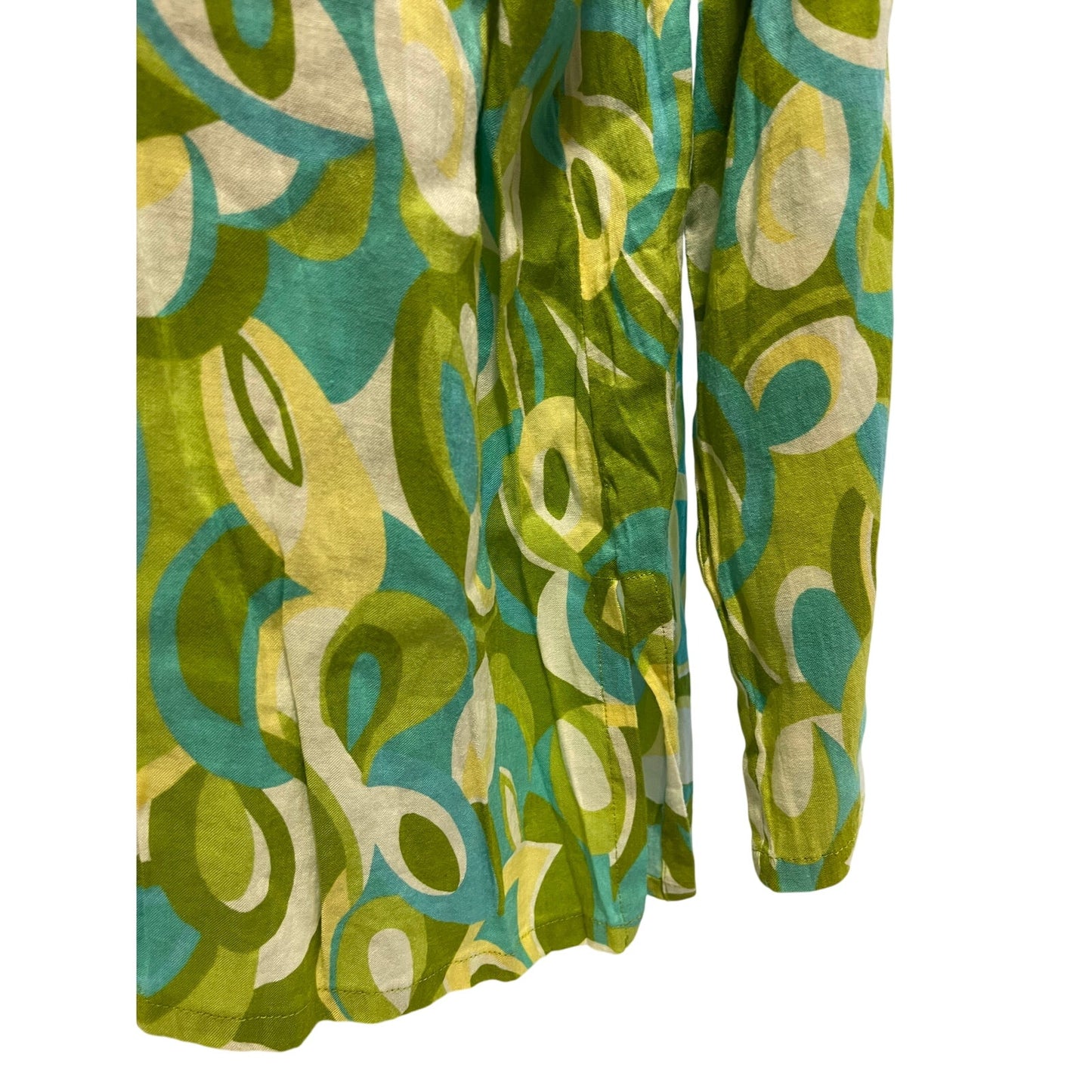 San Tropez Women's Size 1X Green Abstract Sequined Blouse
