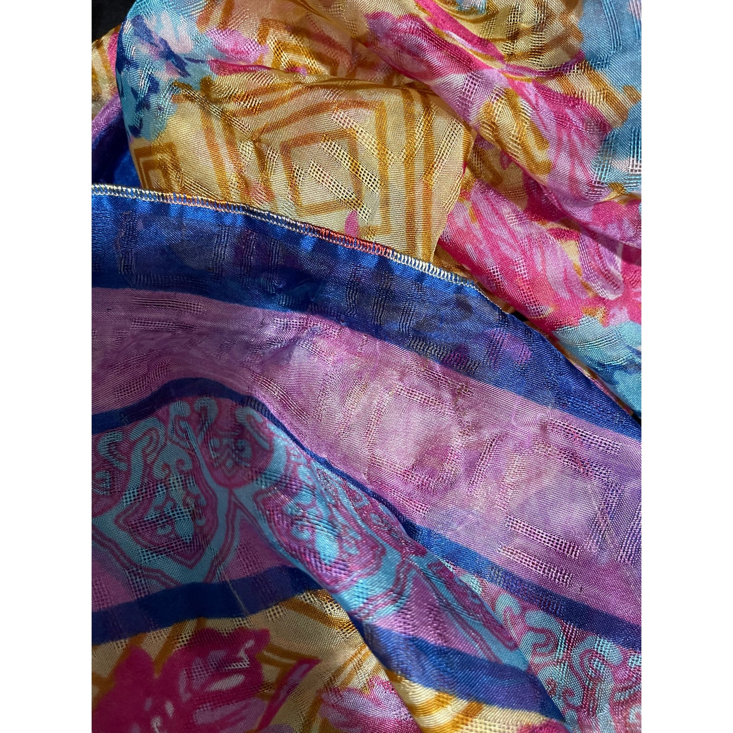 Unbranded Pink Yellow and Blue Floral Shawl