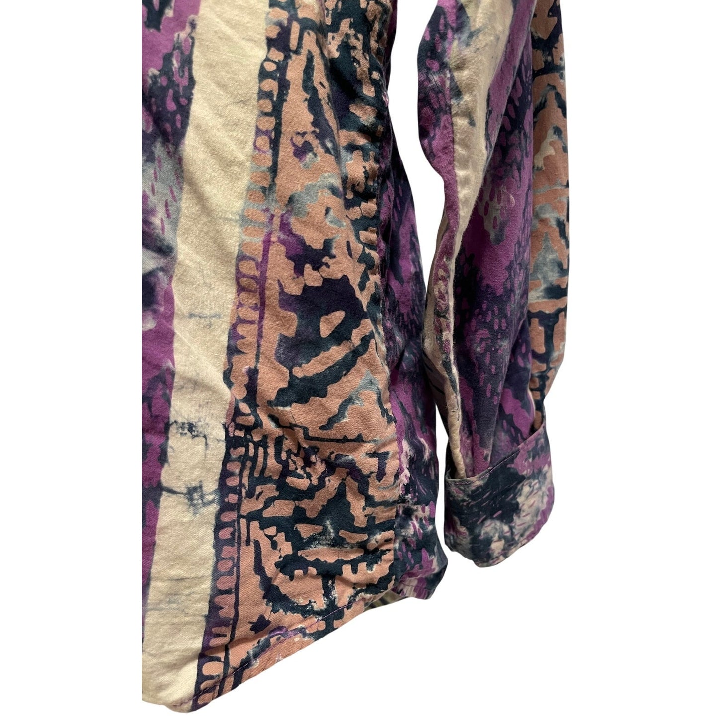 Vintage The Territory Ahead Abstract All Over Print Button Front Shirt - Medium