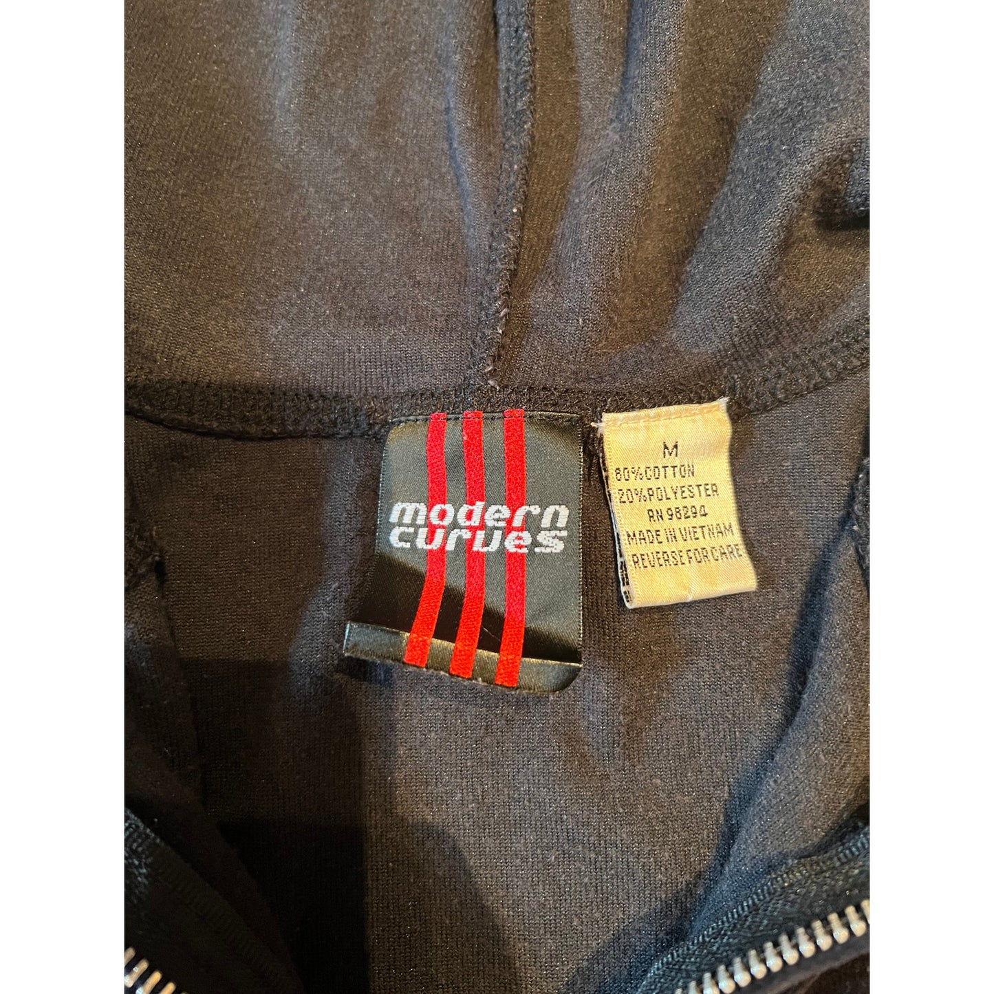 Vintage Y2K Modern Curves Women's Medium Velour Sweatshirt w/ Denim Pockets
