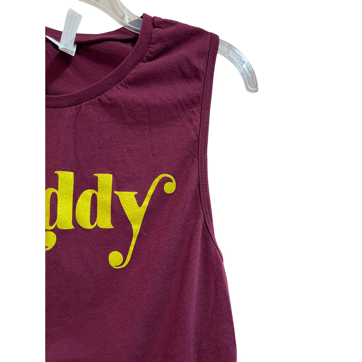 St. Vincent Size Large Burgundy Graphic Print Tank Top - "Daddy"