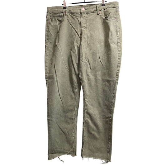 Old Navy Perfect Straight Size 16 Green Denim Jeans Frayed Hem
