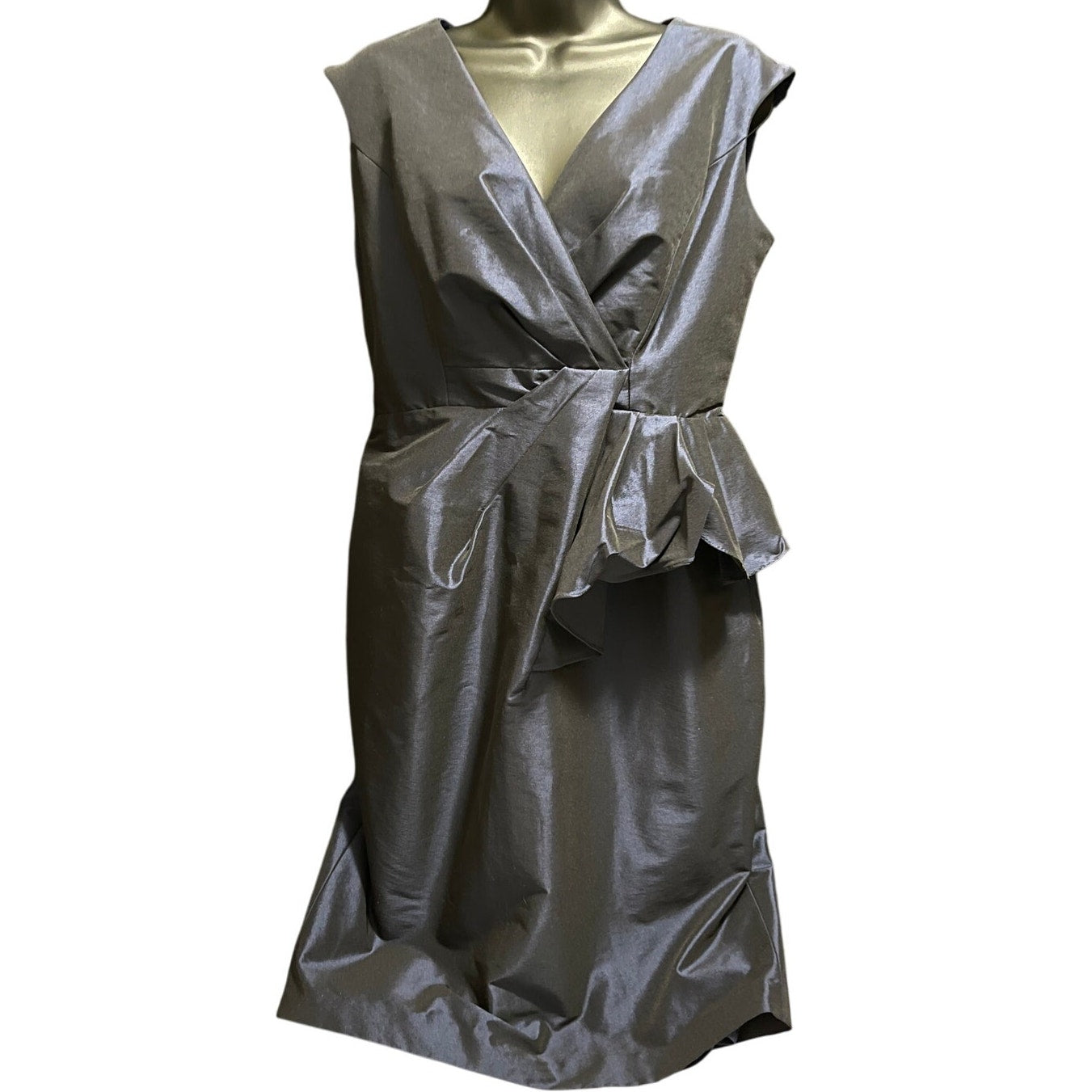 Evan Picone Sapphire Blue Peplum Cocktail Dress Size 6