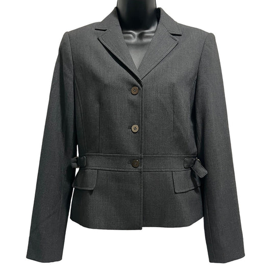 Calvin Klein Size 6 Stretch Dark Gray 3 Button Jacket Lined
