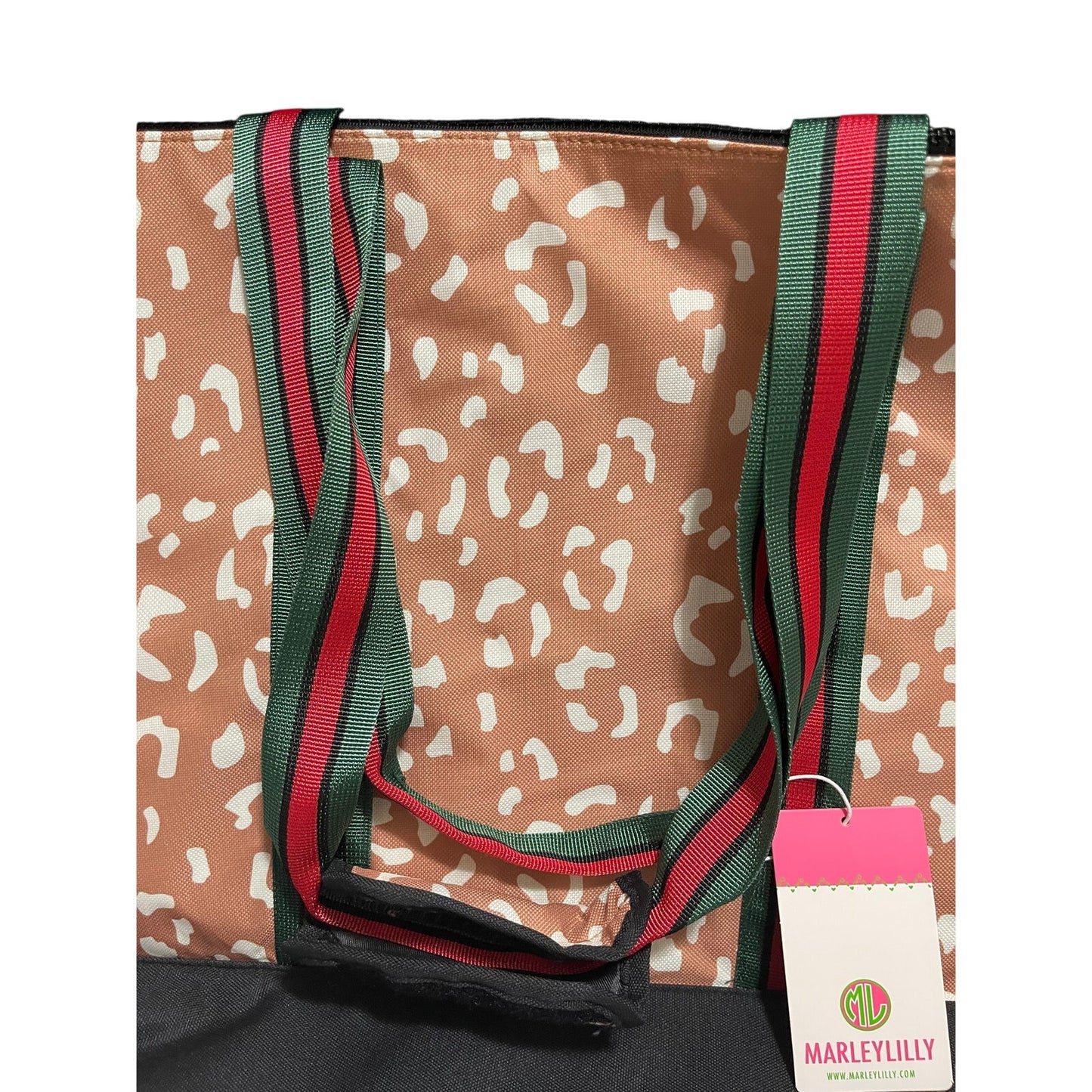 MarleyLilly Zipper Top Beach Tote / Bag - Animal Print