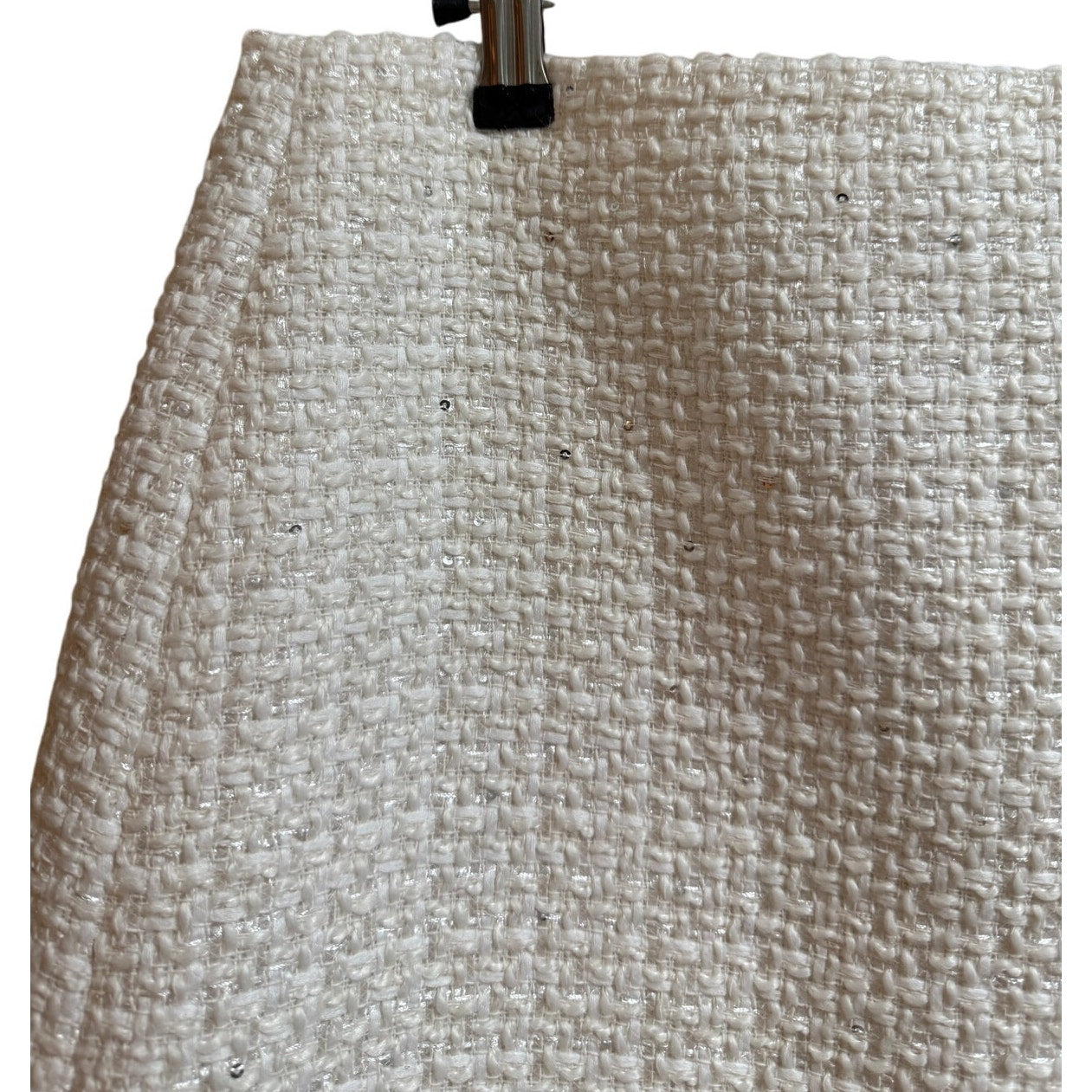 Alice & Olivia White Knit Sequin Size 10 Mini Skirt - NWT - $265 MSRP