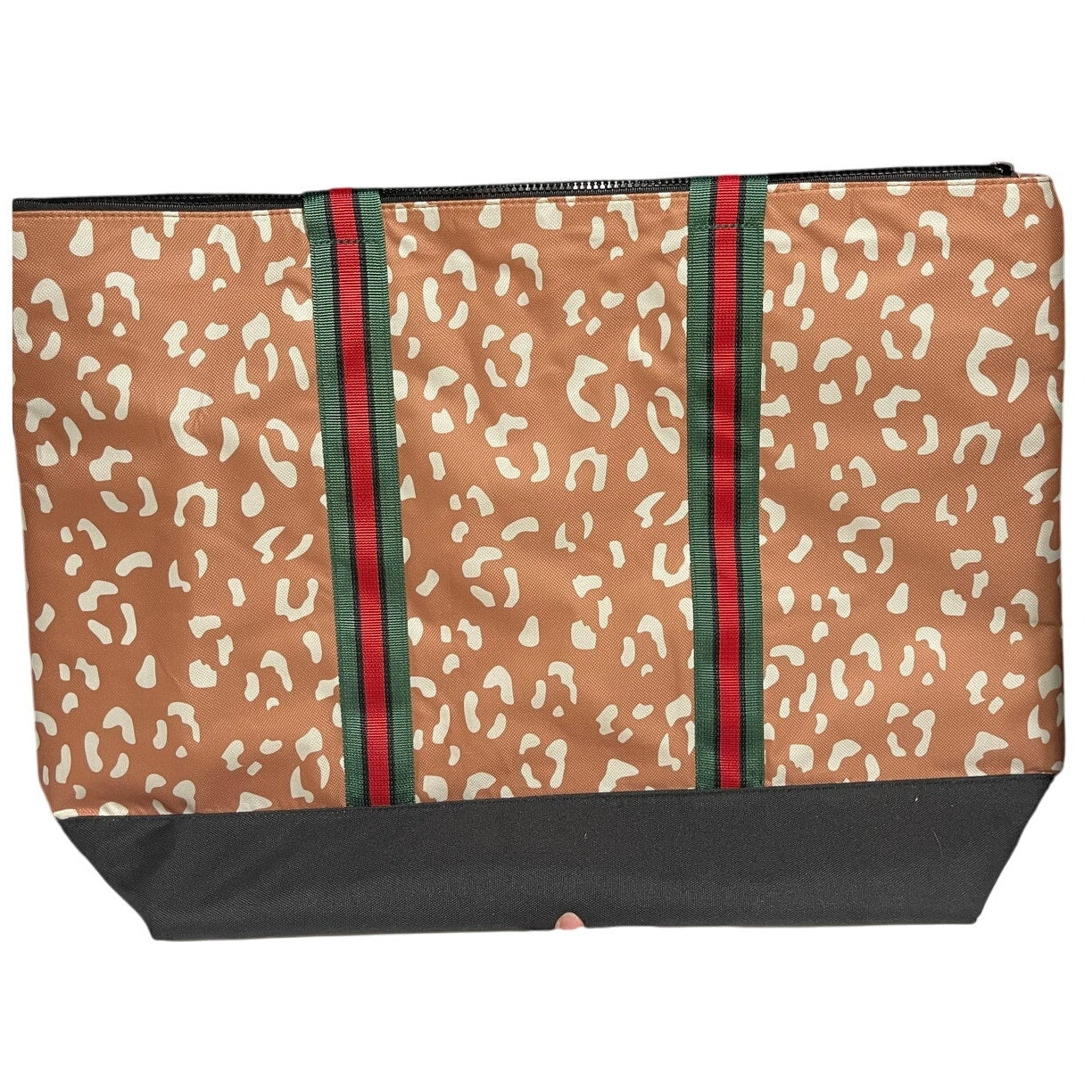 MarleyLilly Zipper Top Beach Tote / Bag - Animal Print