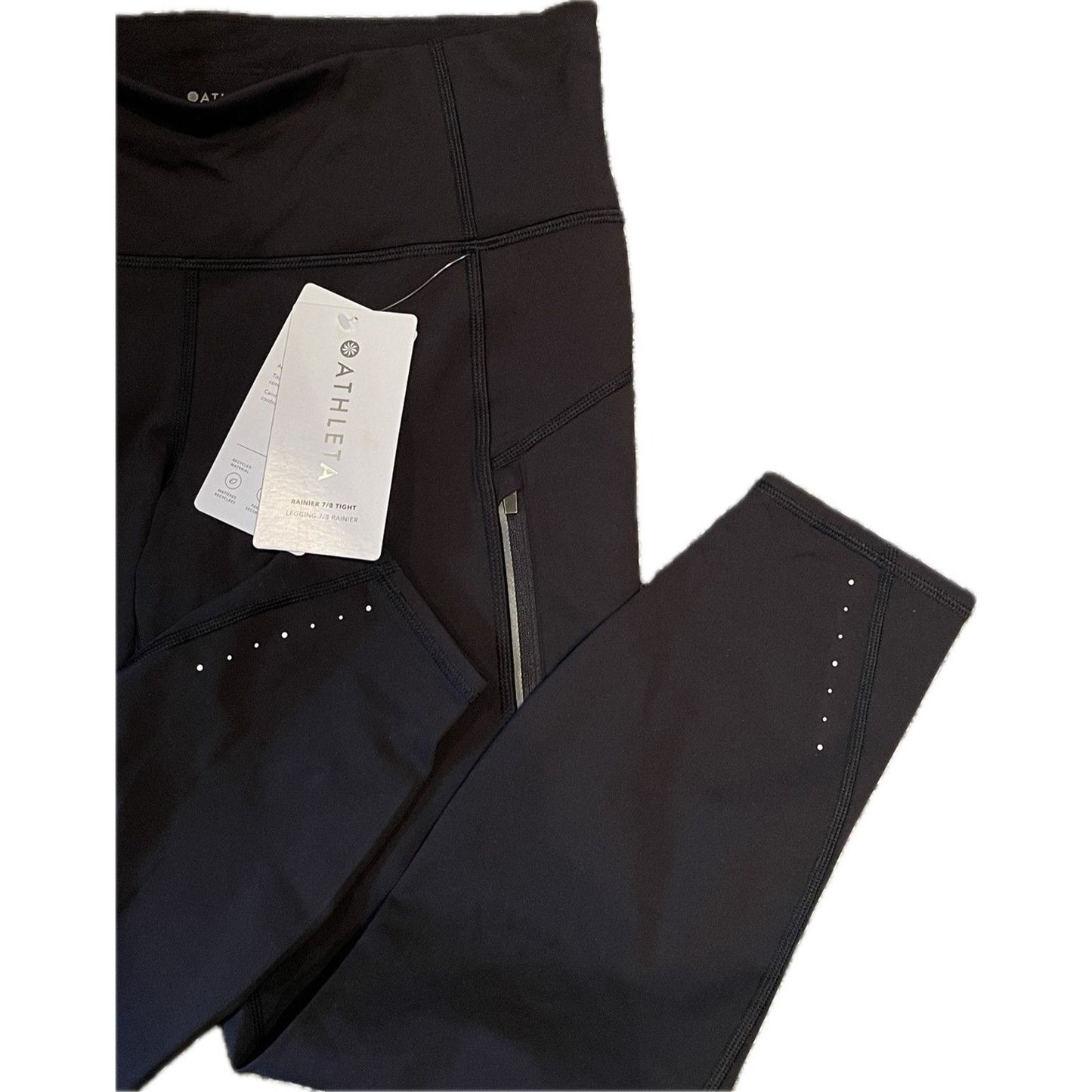NWT Athleta Rainier Tight Black Leggings w/Pockets - Size Medium