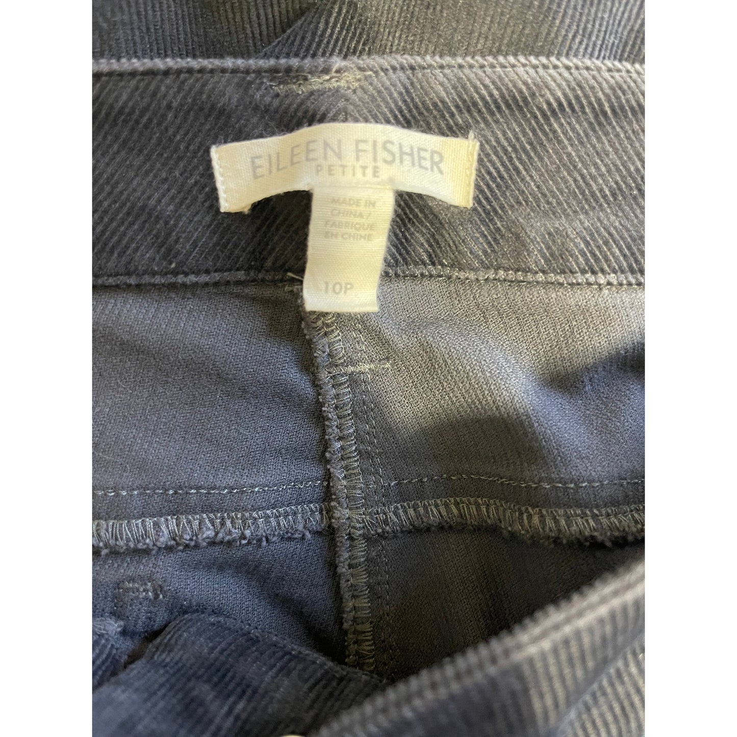Eileen Fisher Petite Dark Gray Corduroy Size 10 Pants