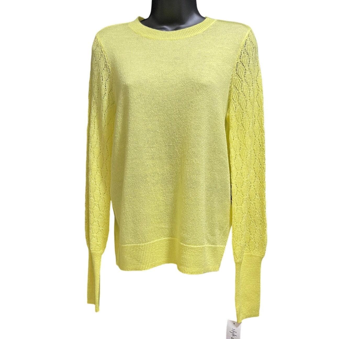 NWT Style & Co Women's Yellow Knit Sweater - Size Small