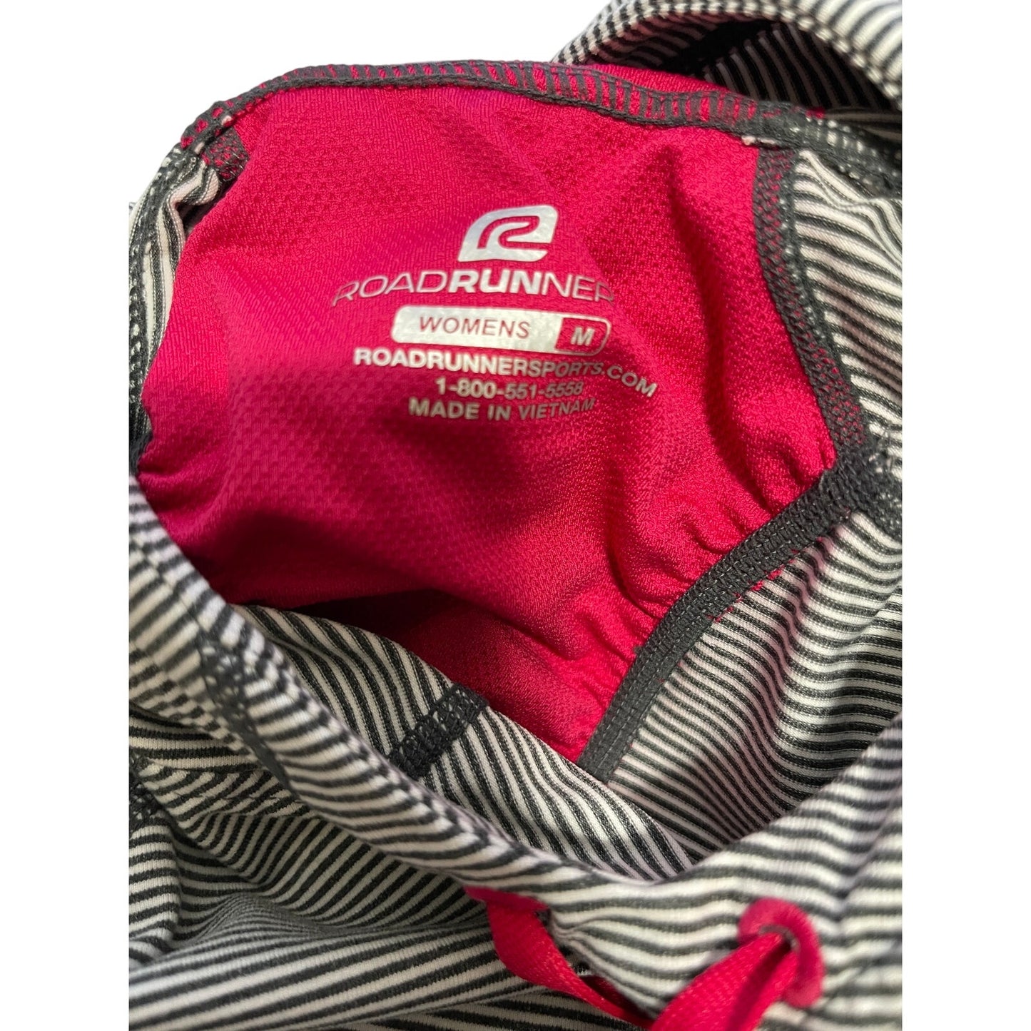 NWT Road Runner Gray Striped Hoodie Pink Lining - Size Medium