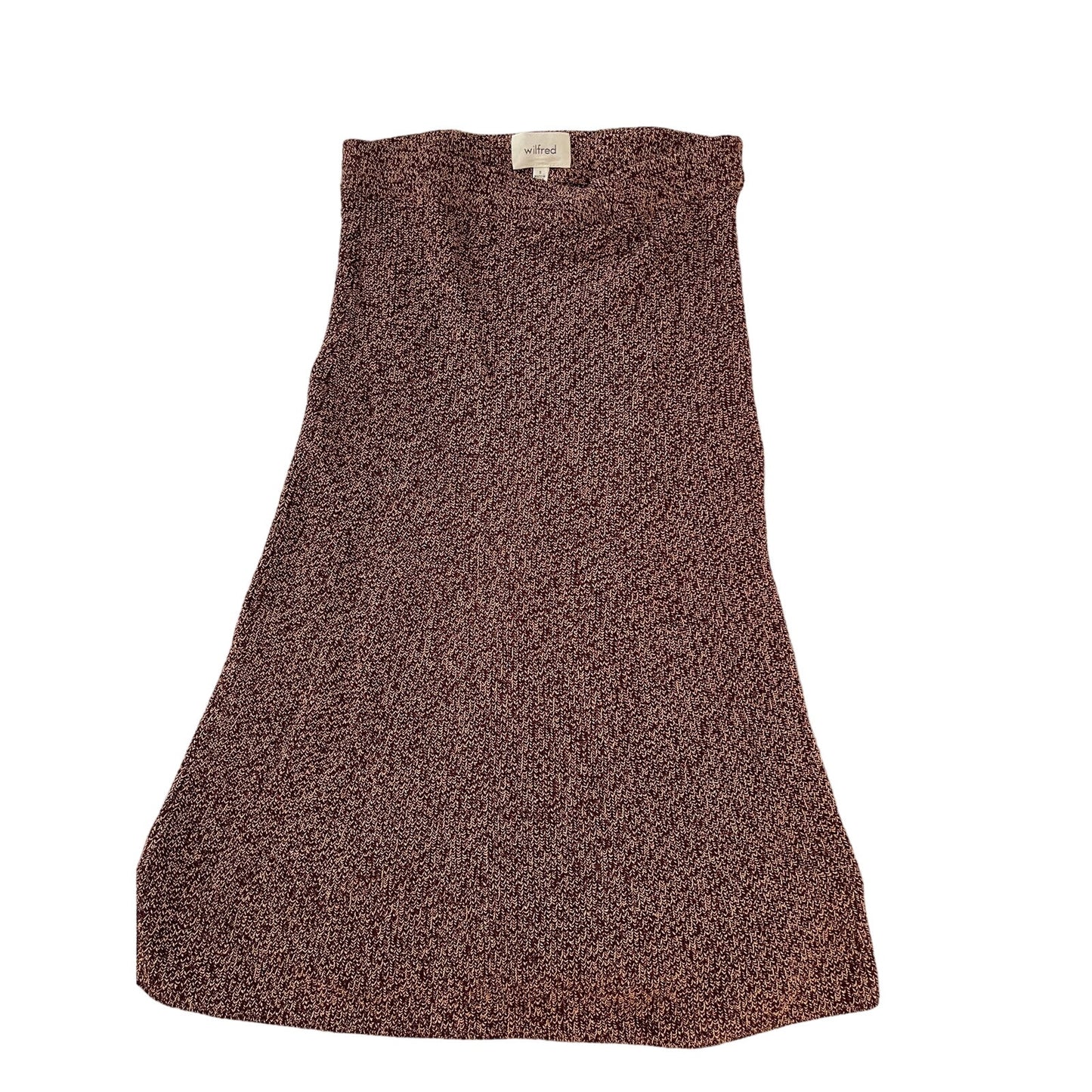 Wilfred Heavy Knit Maroon and Beige Skirt Women's Size Small