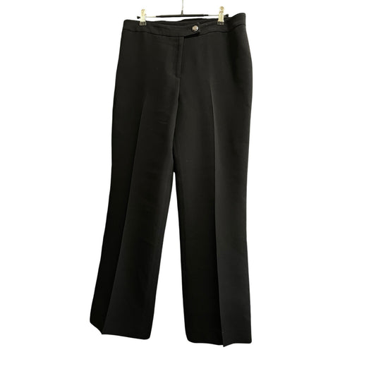 Likely Tahari Size 8 Petite Black Dress Pants w/Large Gunmetal Silver Button