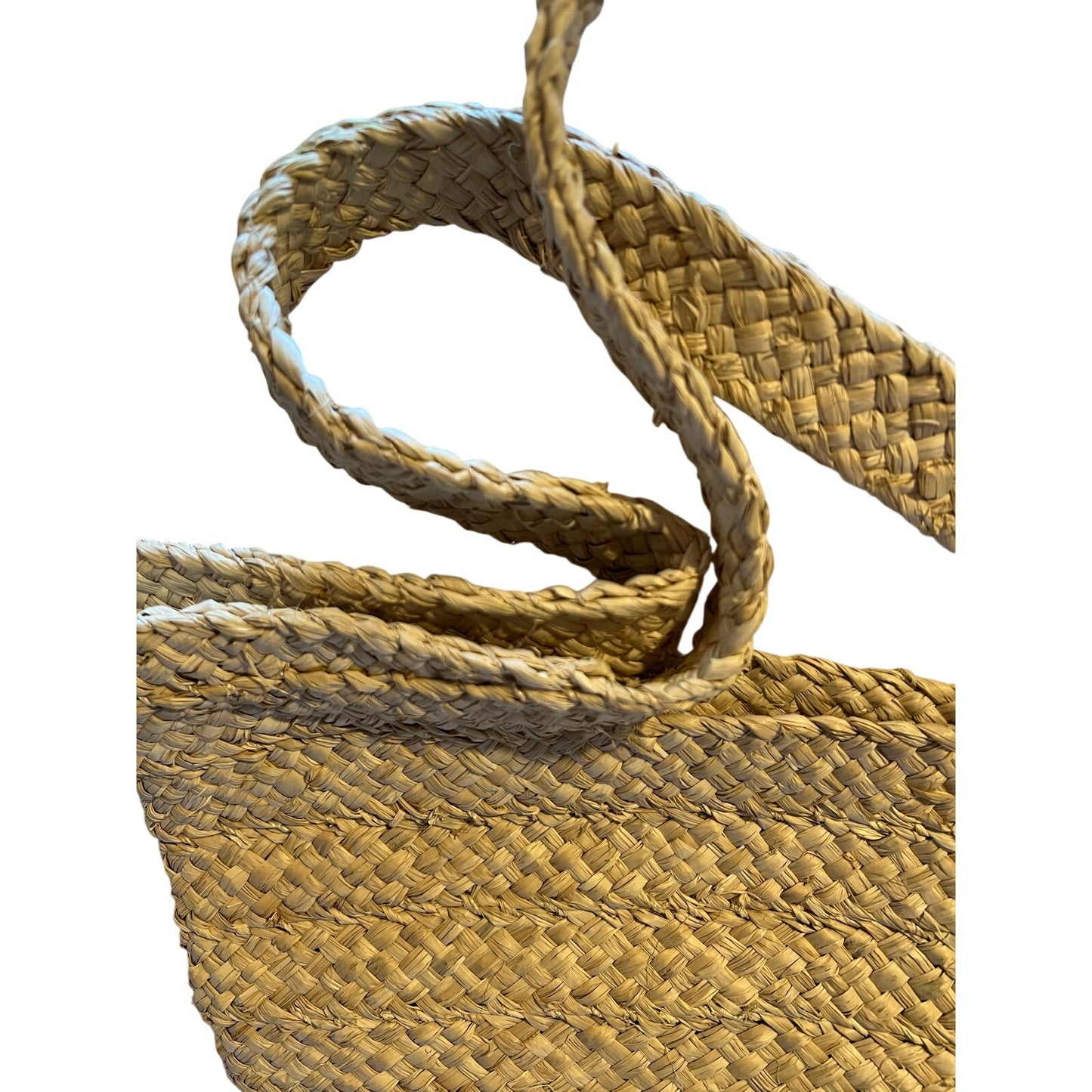 Ann Taylor Woven Tote Bag Tan and Black 17" x 13" Tall - Beach Summer