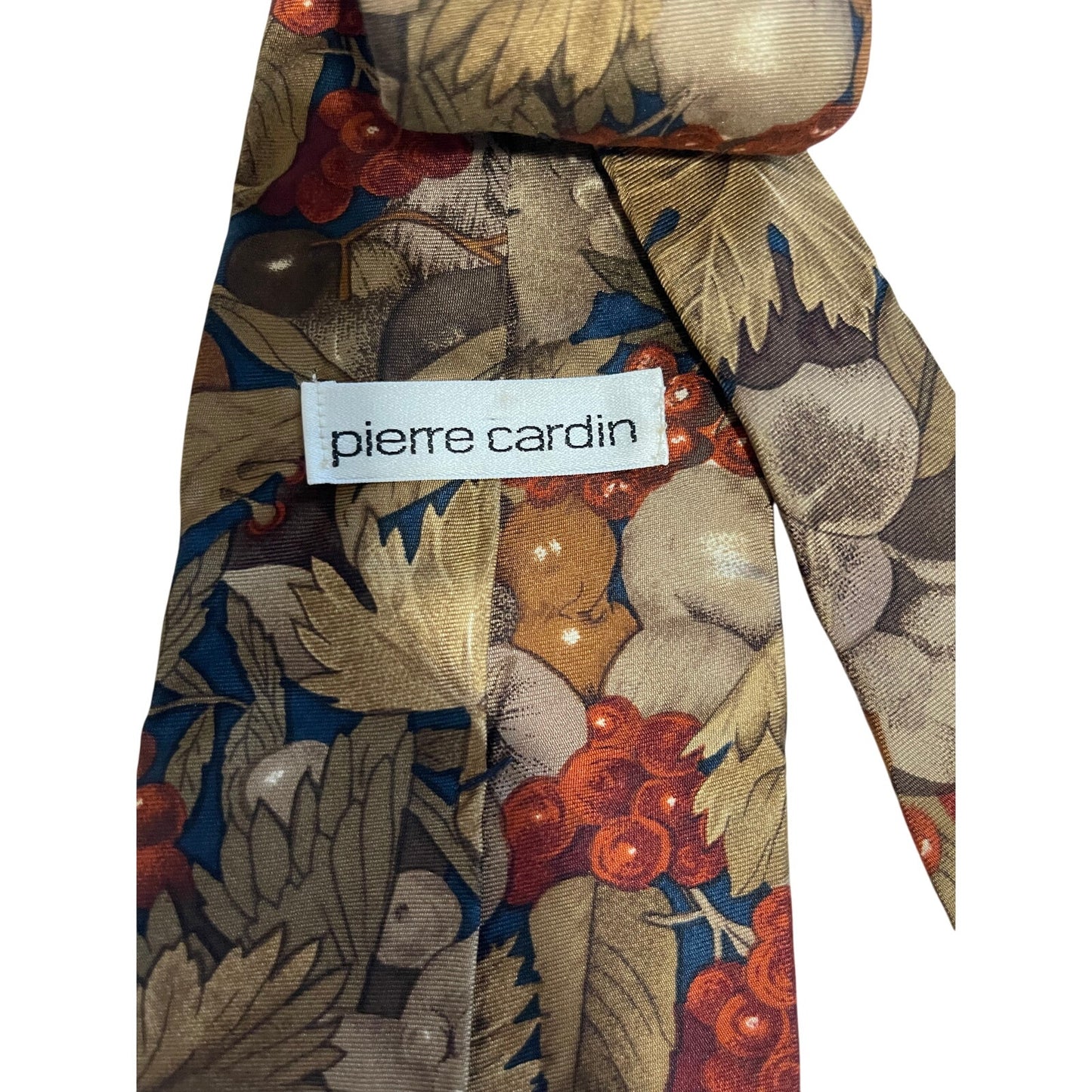 Vintage Pierre Cardin Fall Harvest Print Necktie Men's Tie 100% Silk