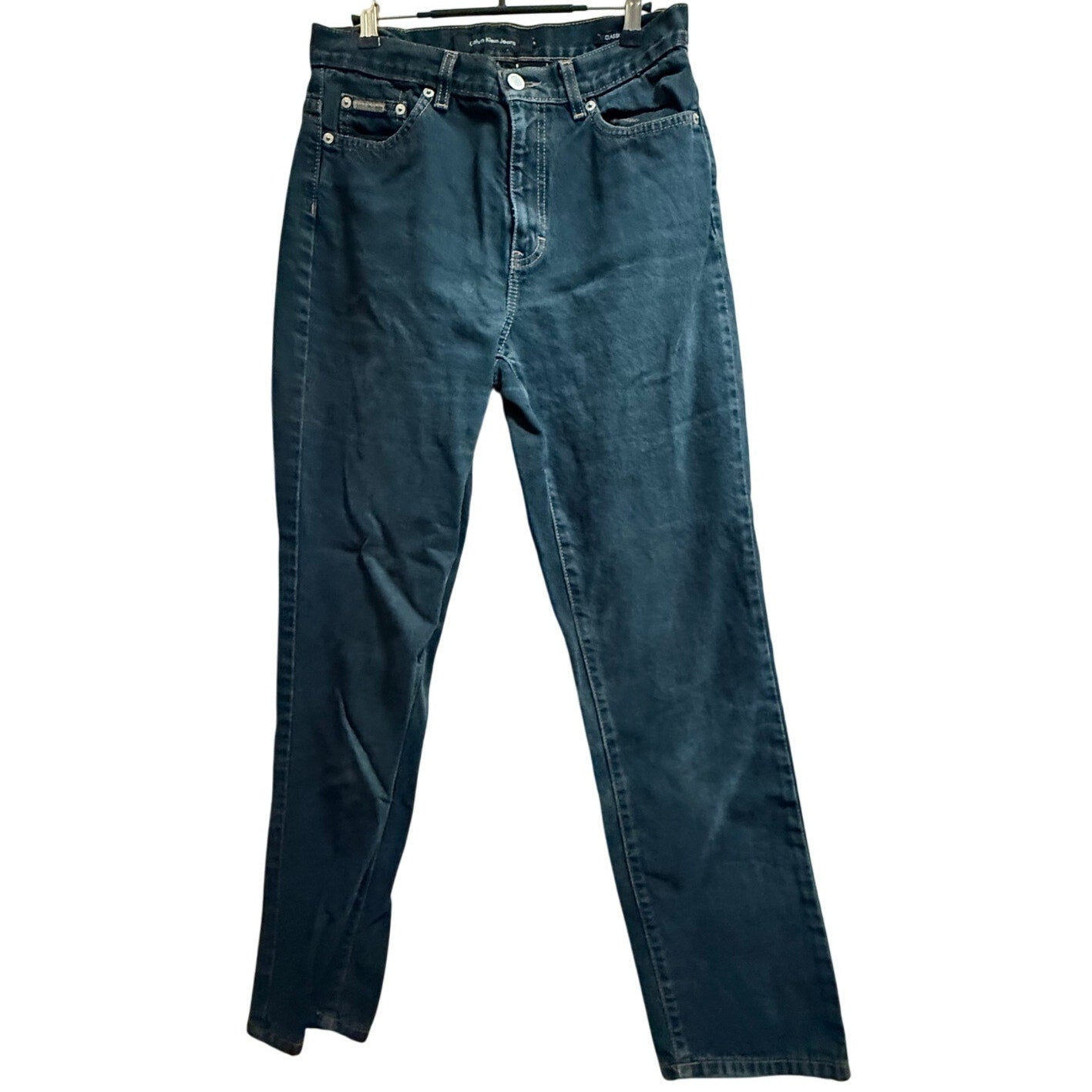 Calvin Klein Jeans Size 8 Women's Classic Straight High Rise Dark Wash Denim