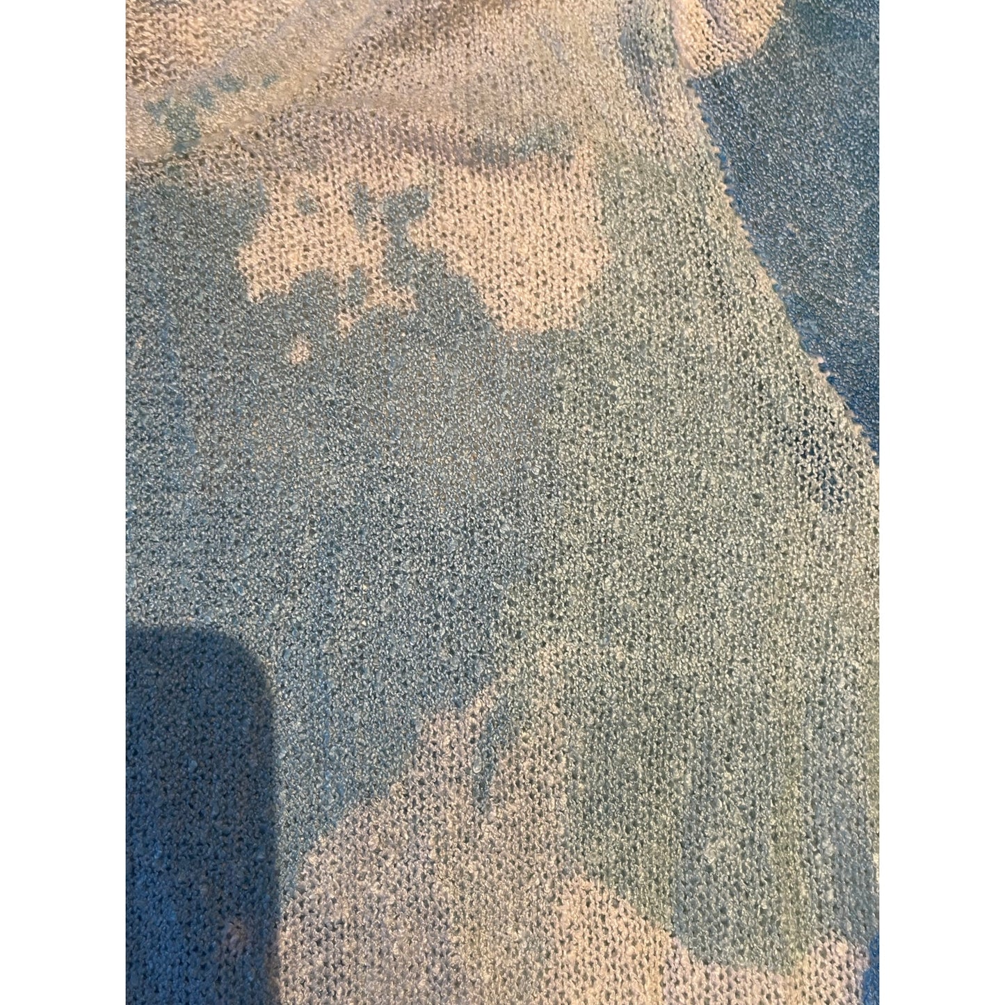 Ethyl Size Small Blue and White Abstract Tight Knit Blouse