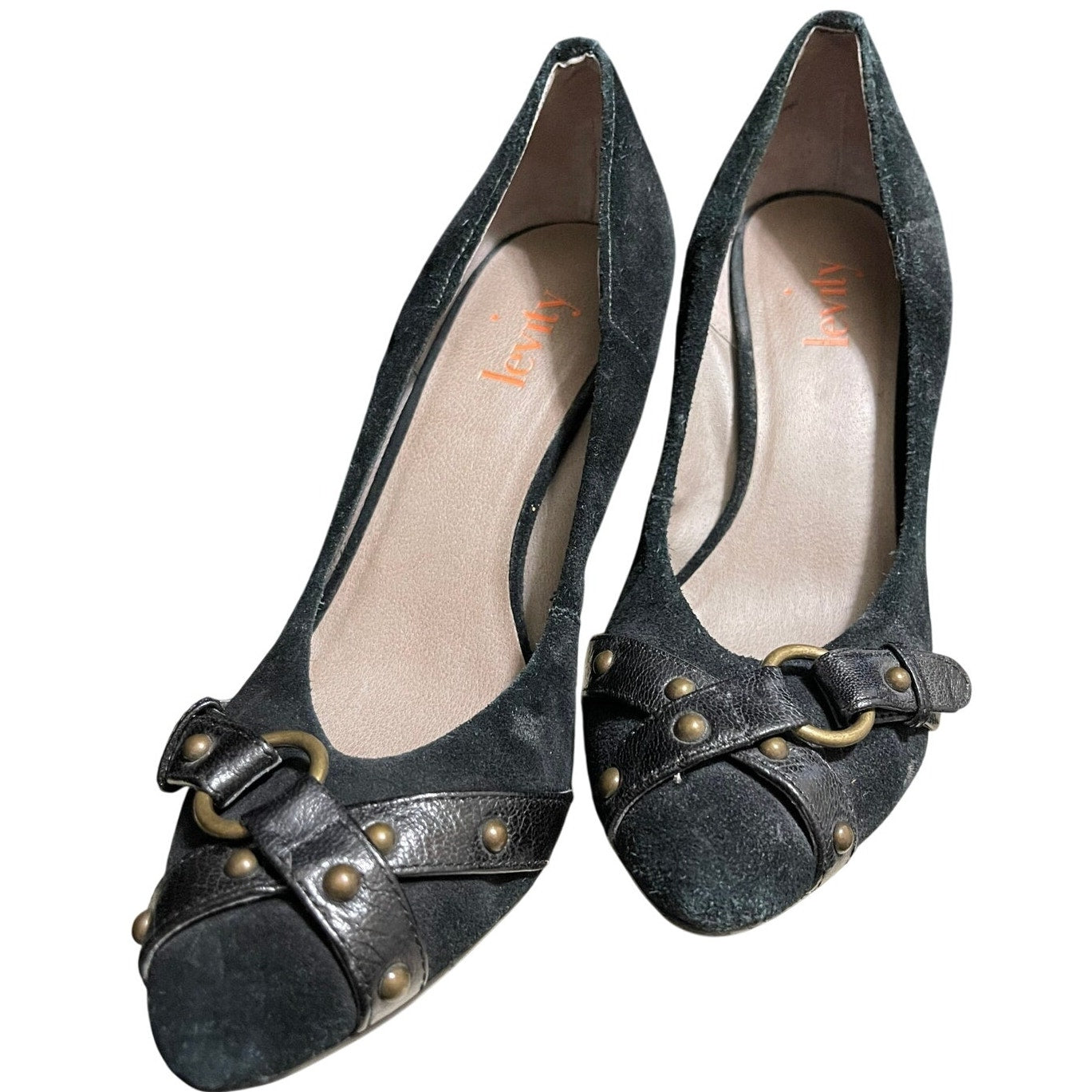 Levity Black Velvet Heels - Size 7 With Original Box - Preowned