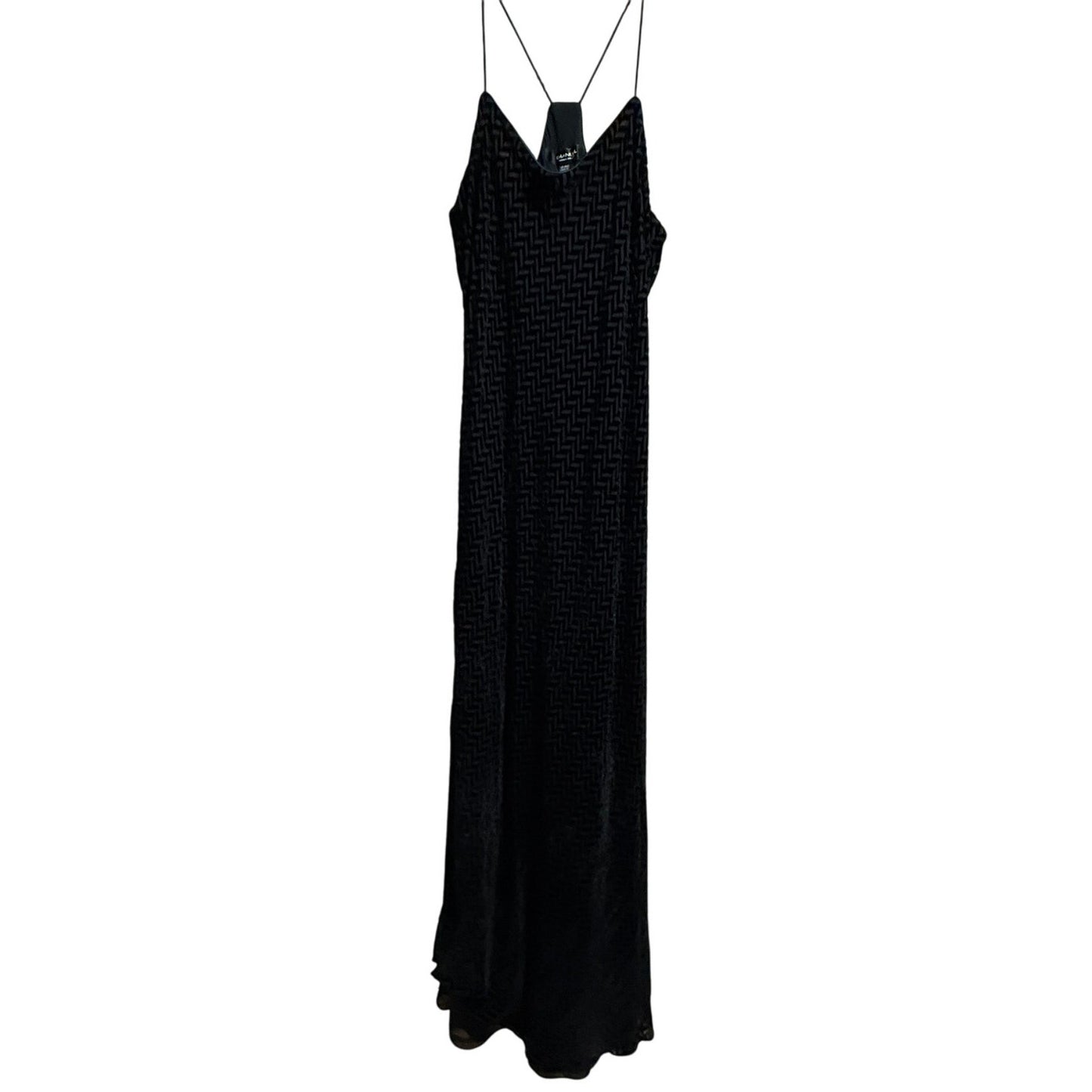 Emanuel Ungaro Black Strapless Maxi Dress - Velvet Accents - Size 12 / 46