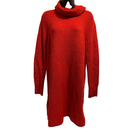 NWT Ann Taylor The Loft Burnt Orange Turtleneck Sweater Dress Size Medium