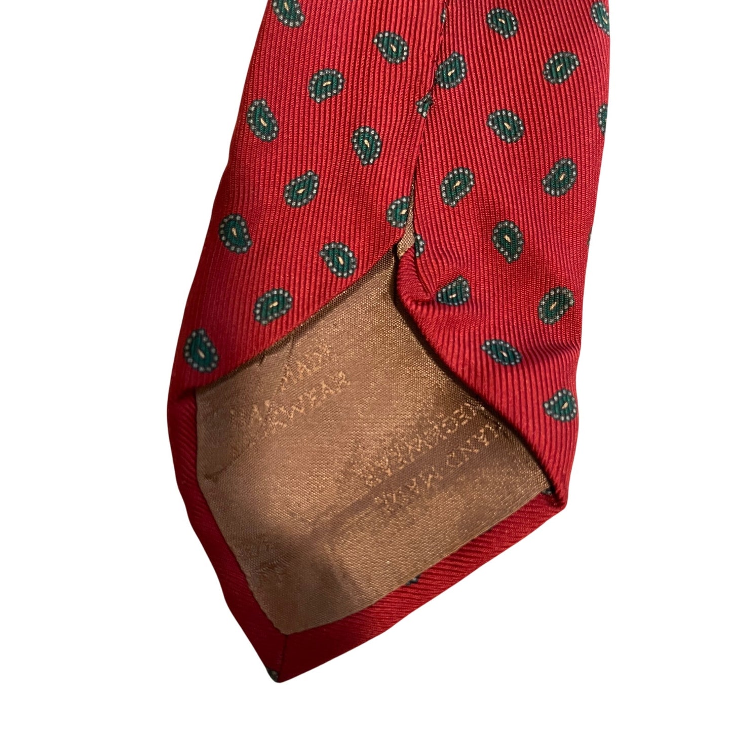 Vintage Brown & Church All Silk Red Patterned Necktie