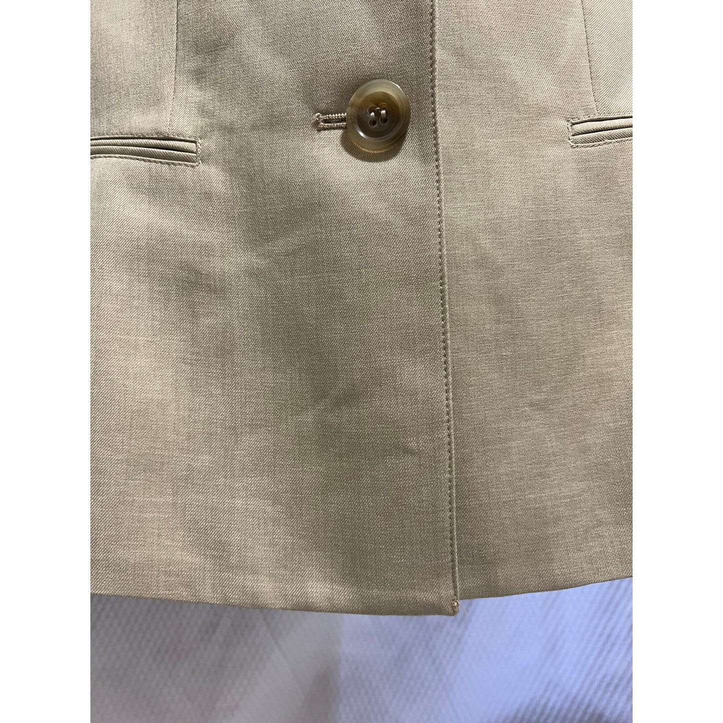 Vintage Y2K Evan Picone Suit - Beige 2 Button Jacket - 8 Petite