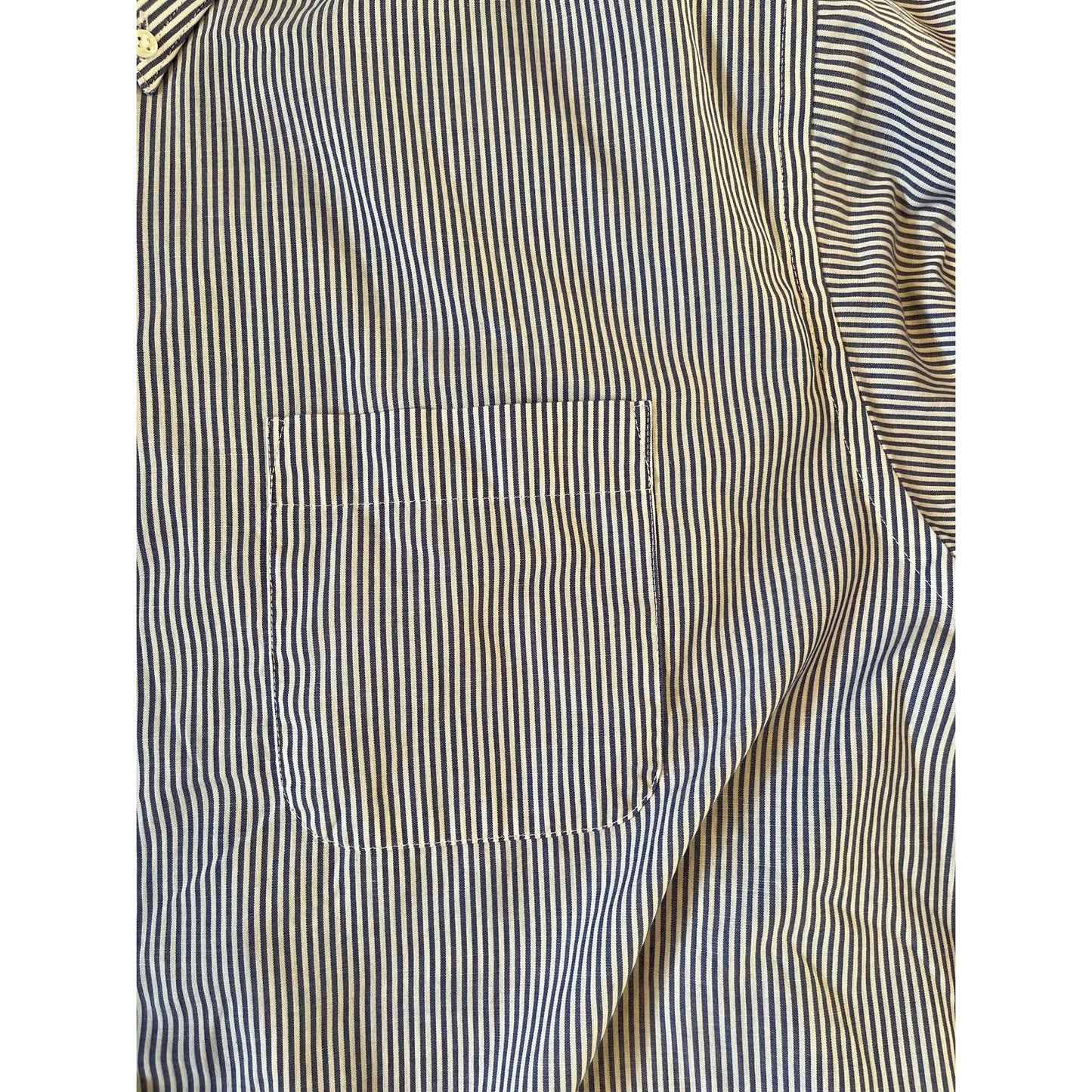 Vintage Croft & Barrow Broadcloth Wrinkle Resistant Striped Shirt Mens 18 1/2 36