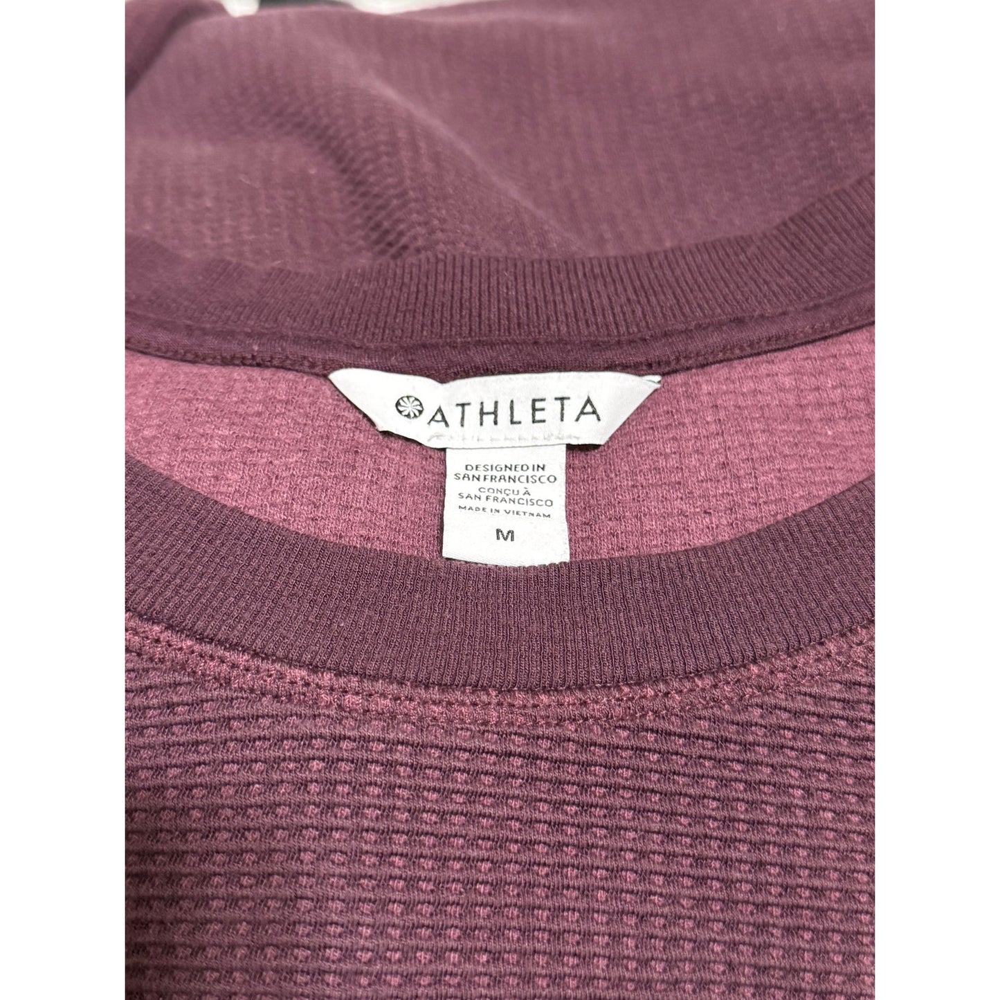 Athleta Maroon Coaster Luxe Waffle Sweatshirt - Long Sleeve - Medium